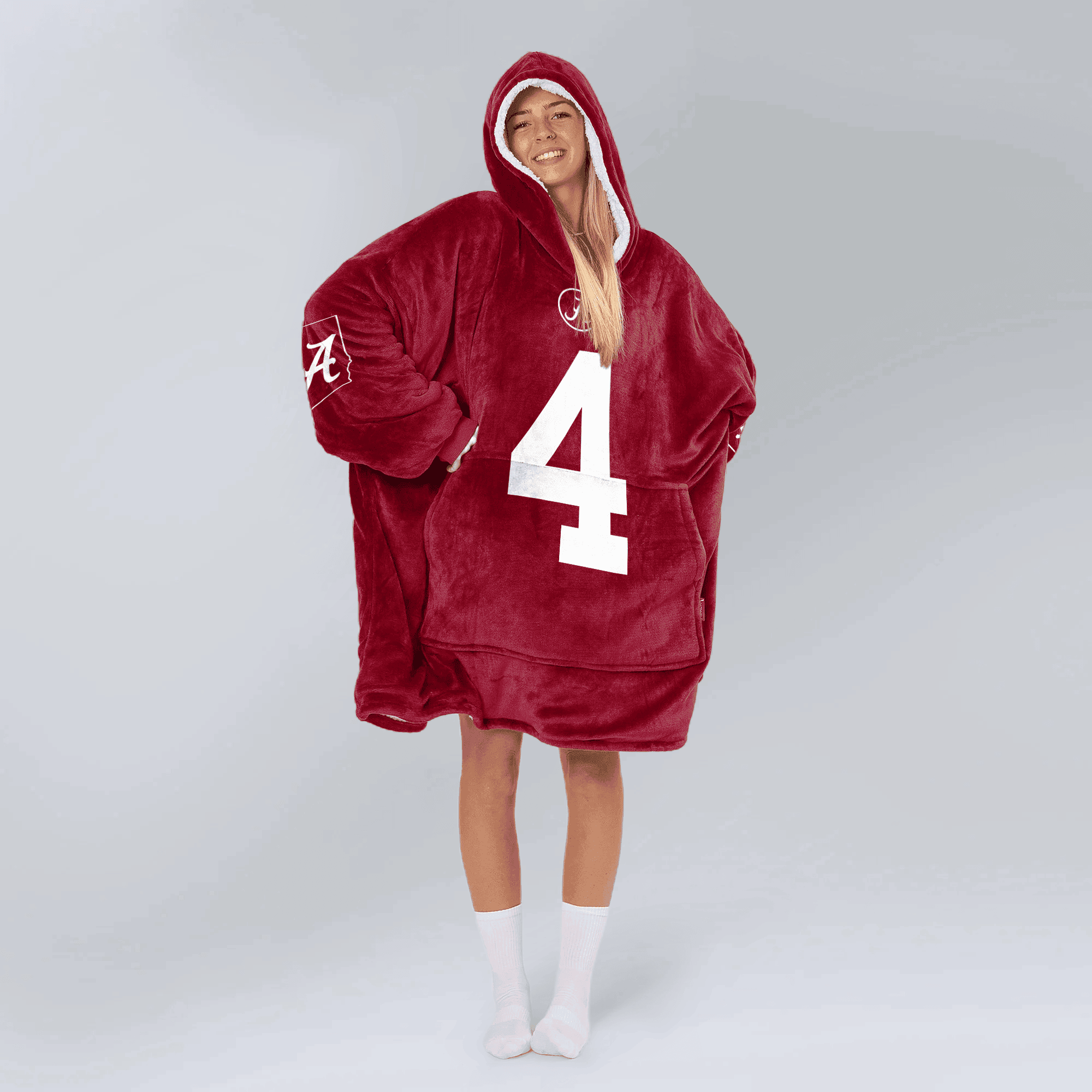 Adult 4 Alabama Football Unisex Blanket Hoodie