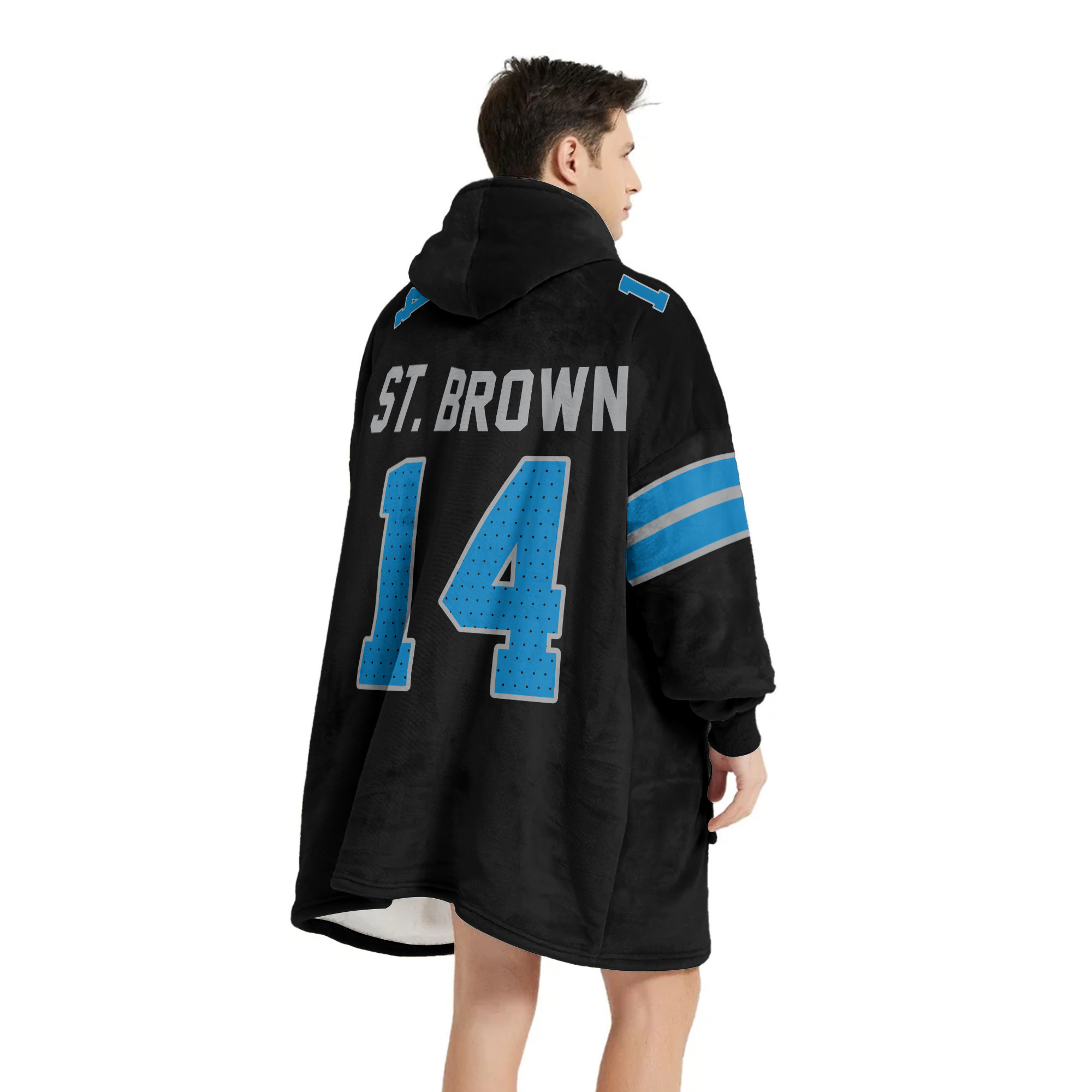 Adult A ST.B 14 Detroit Football Unisex Blanket Hoodie