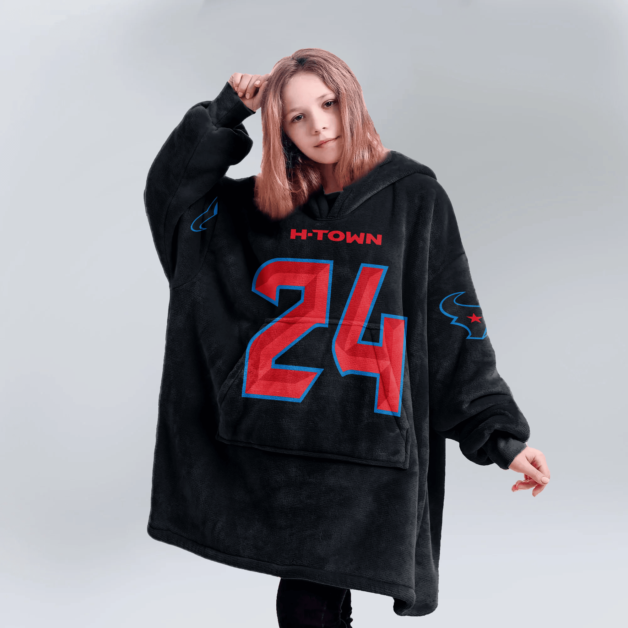 Kid D.S 24 Houston Football Unisex Blanket Hoodie