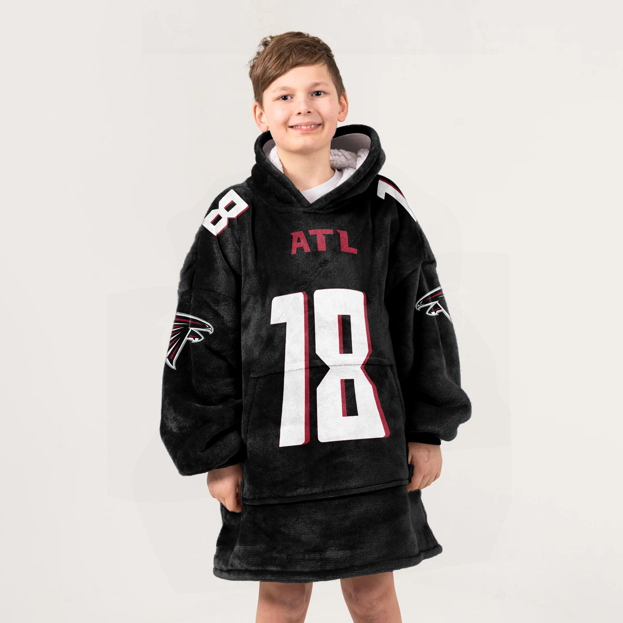 Adult K.C 18 Atlanta Football Unisex Blanket Hoodie