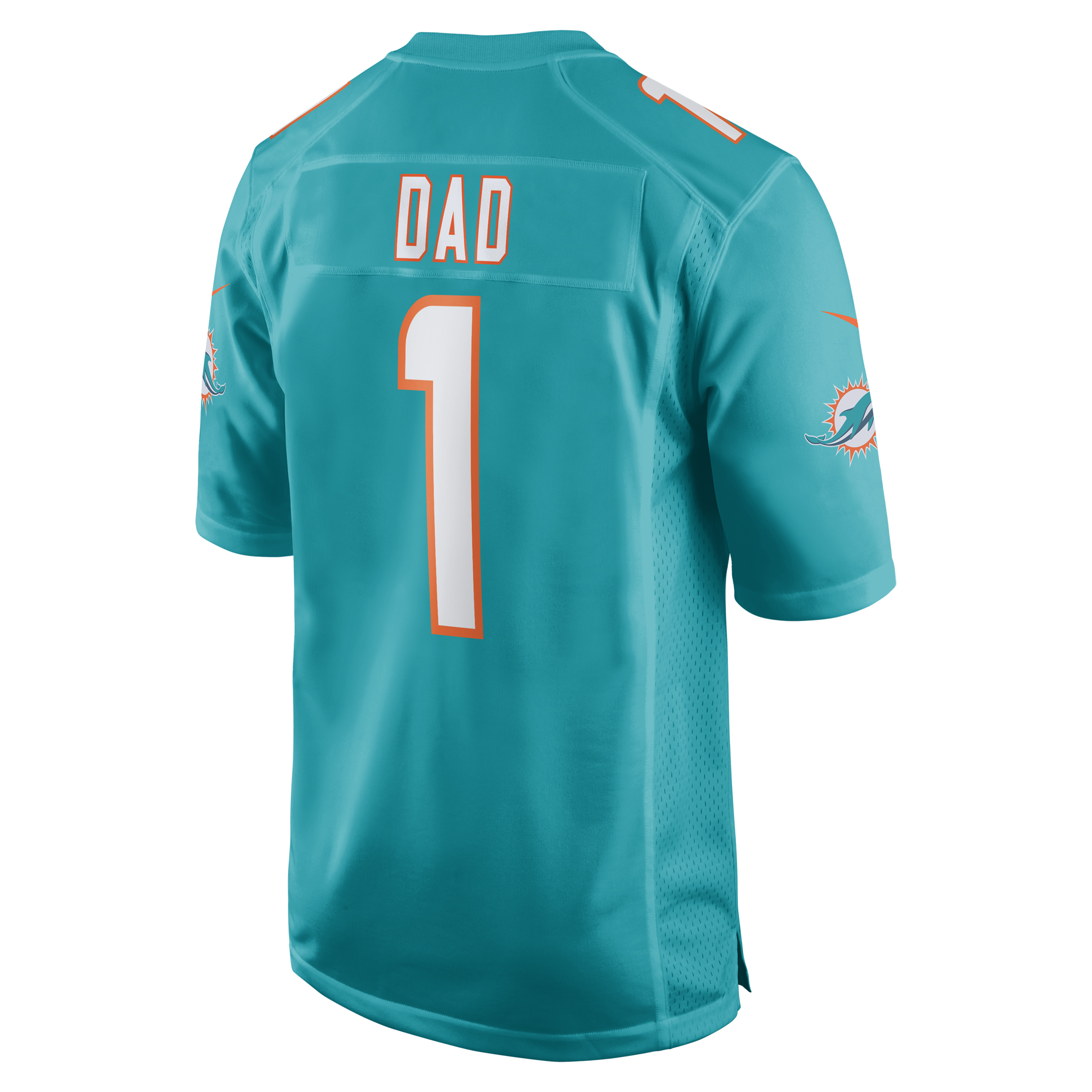 Number 1 Dad Miami Dolphins Game Jersey - Aqua