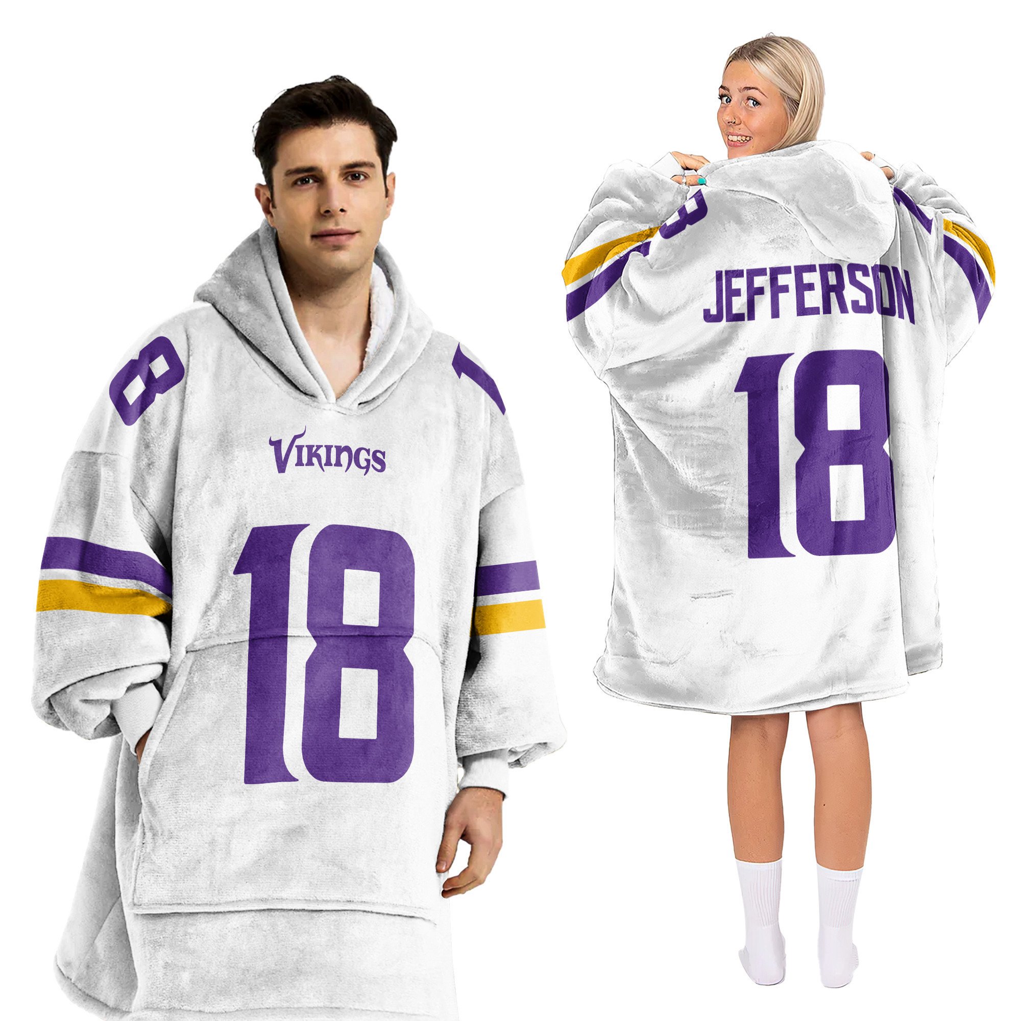 Adult 18 Minnesota Football Unisex Blanket Hoodie