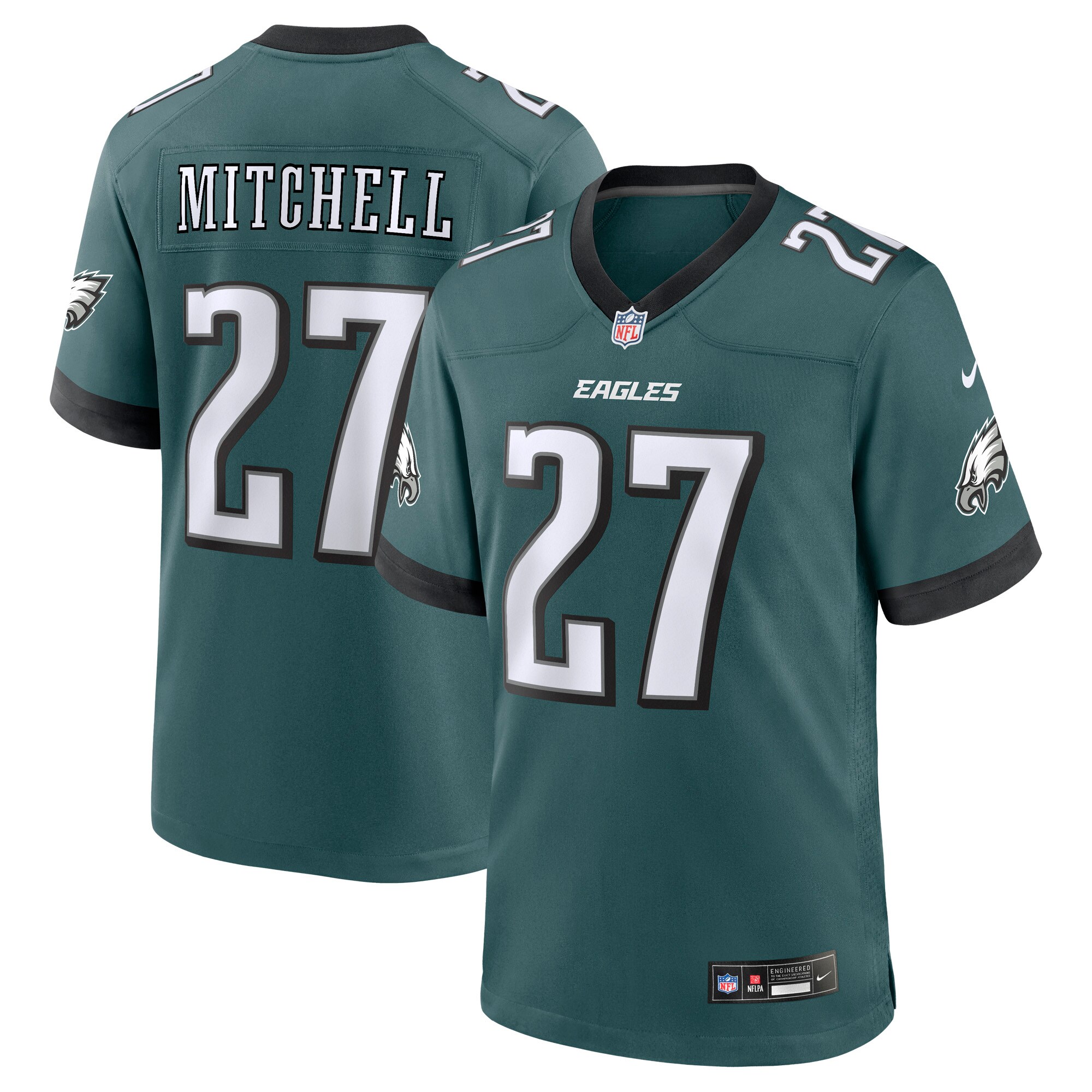 Quinyon Mitchell Philadelphia Eagles 2024 NFL Draft First Round Pick Player Game Jersey - Midnight Green