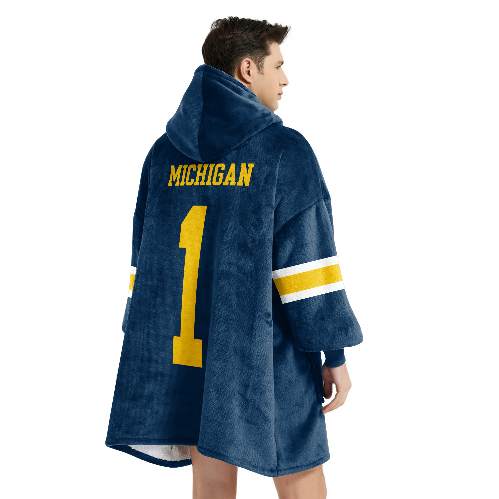 Adult #1 Michigan Football Unisex Blanket Hoodie