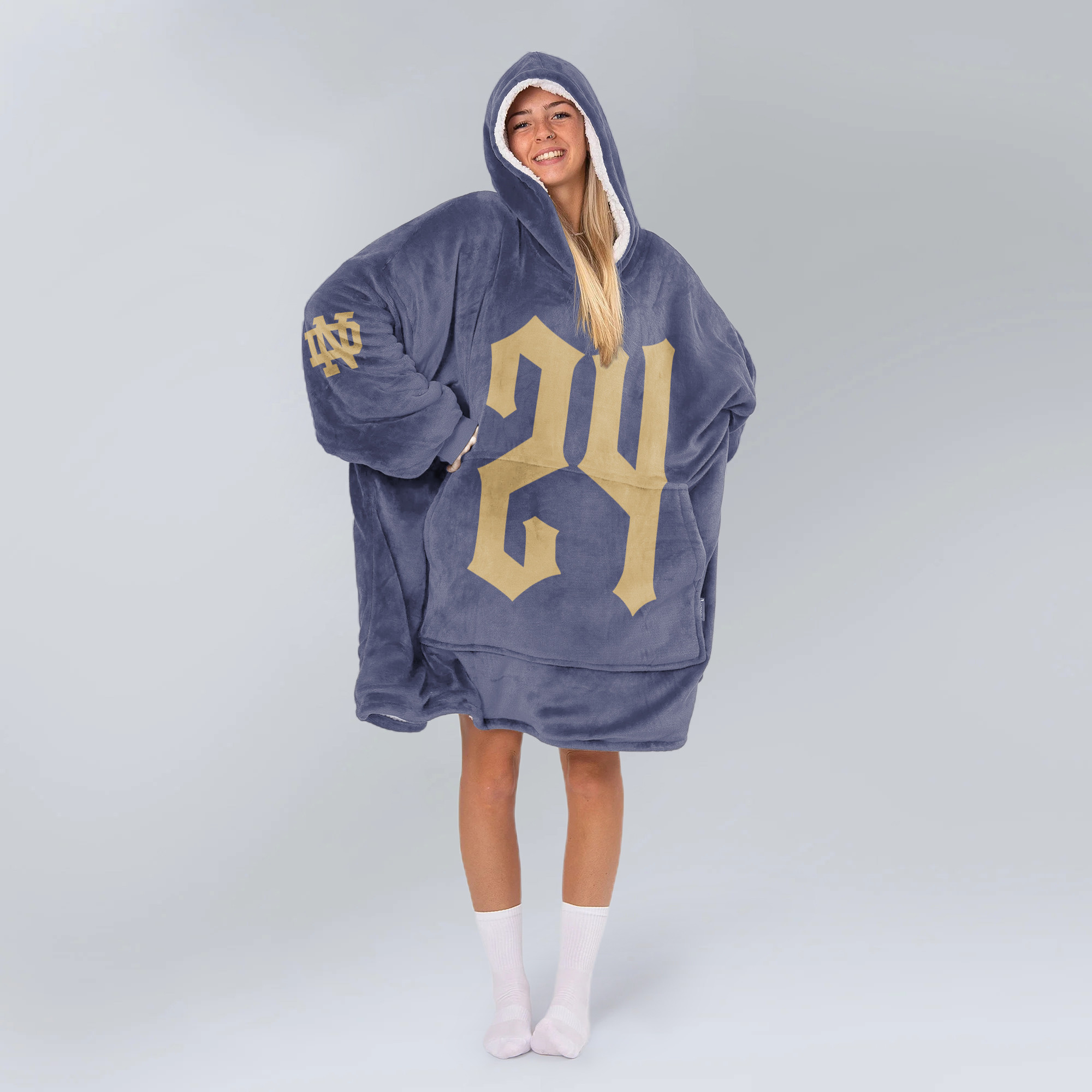Adult Notre Dame Football Unisex Blanket Hoodie