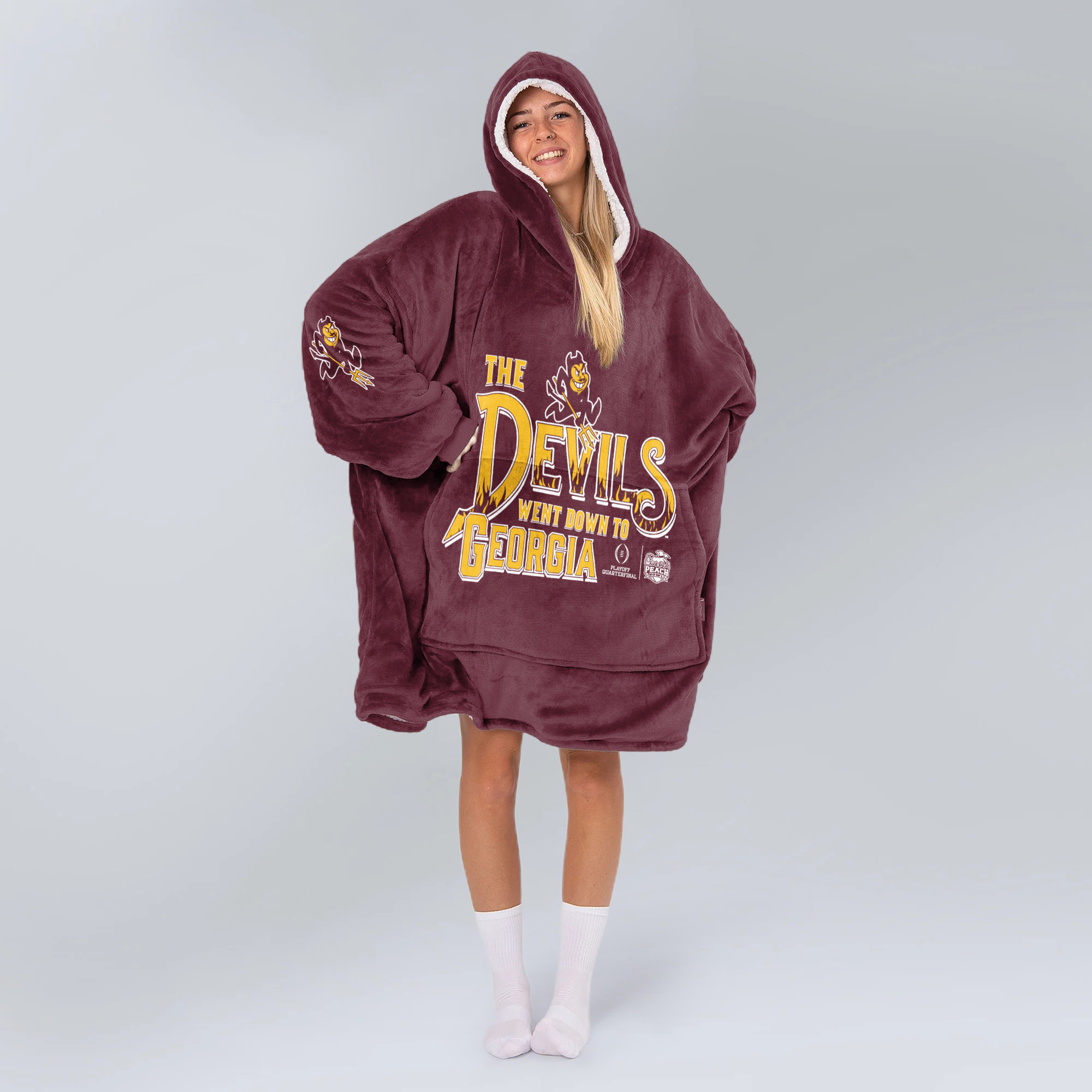 Adult Champions Arizona State Football Unisex Blanket Hoodie