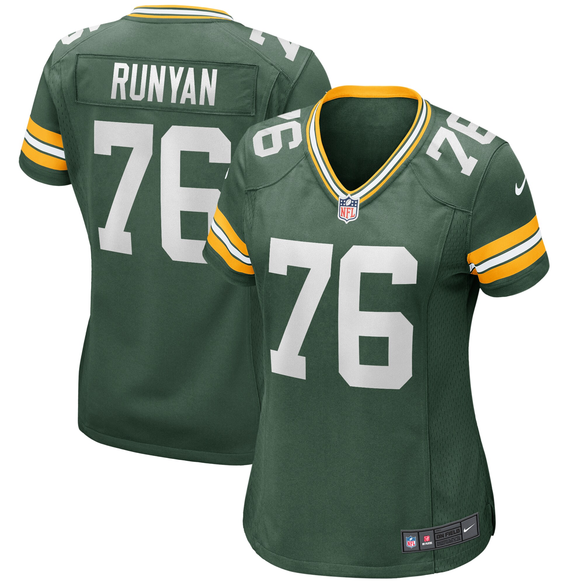 Jon Runyan Green Bay Packers  Women's Game Jersey - Green