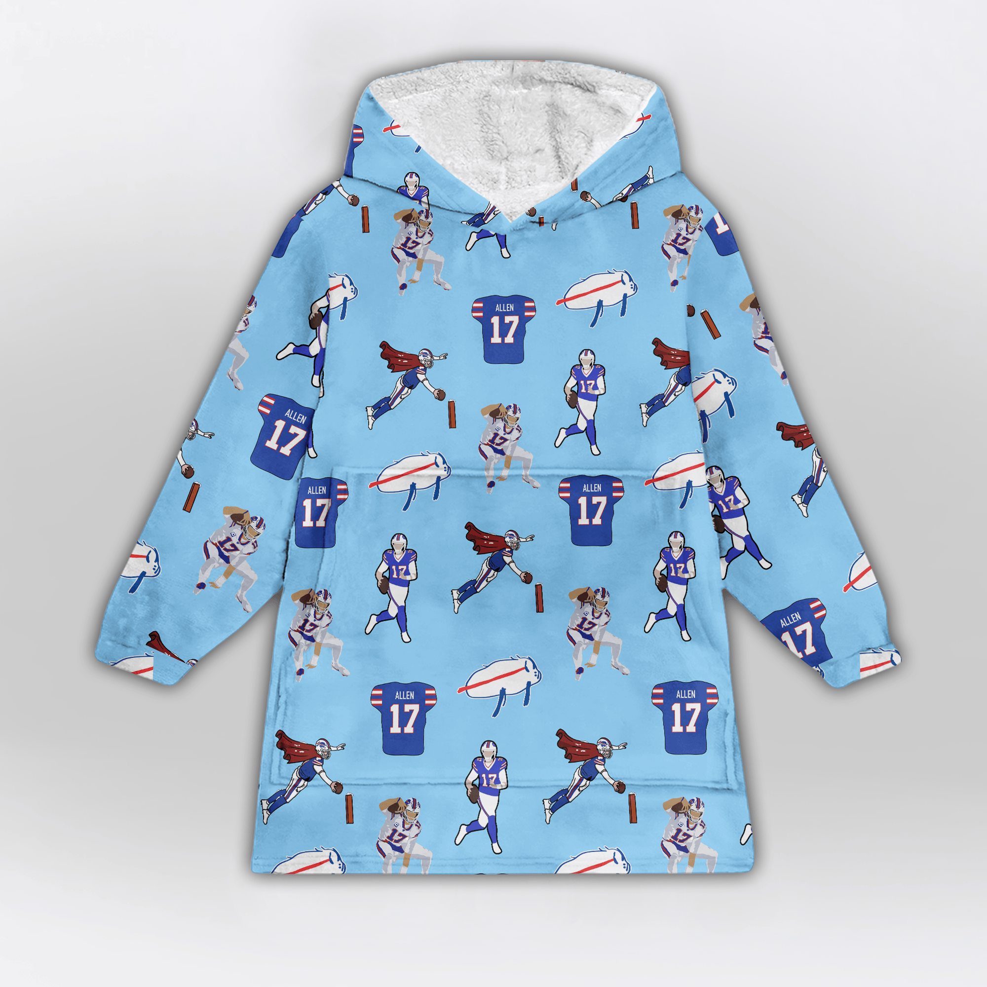 Pattern J.A 17 Buffalo Football Unisex Blanket Hoodie