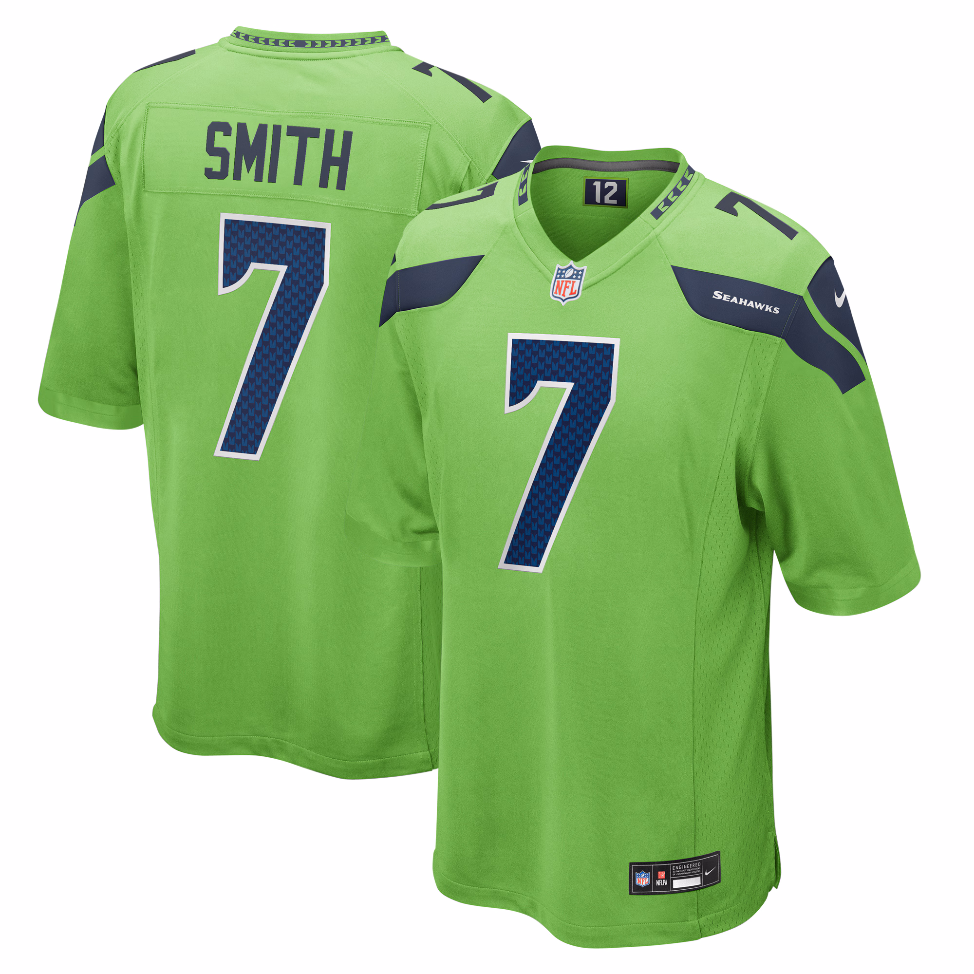 Geno Smith Seattle Seahawks  Game Jersey - Neon Green