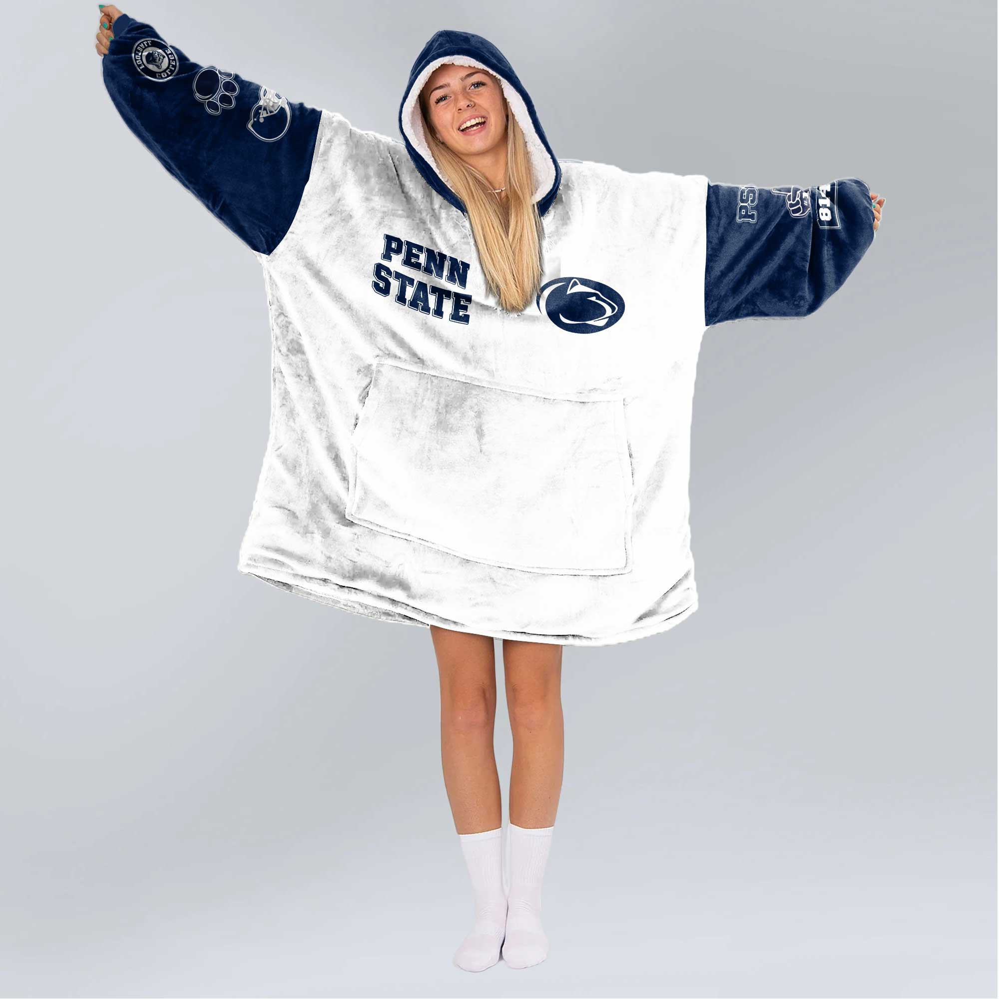 Adult Penn State Football Unisex Blanket Hoodie