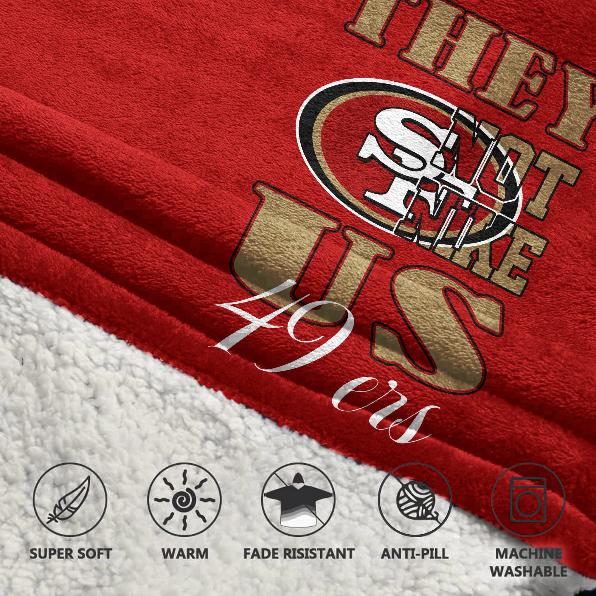 Adult They Not Like Us 85 San Francisco 49ers Football Unisex Blanket Hoodie