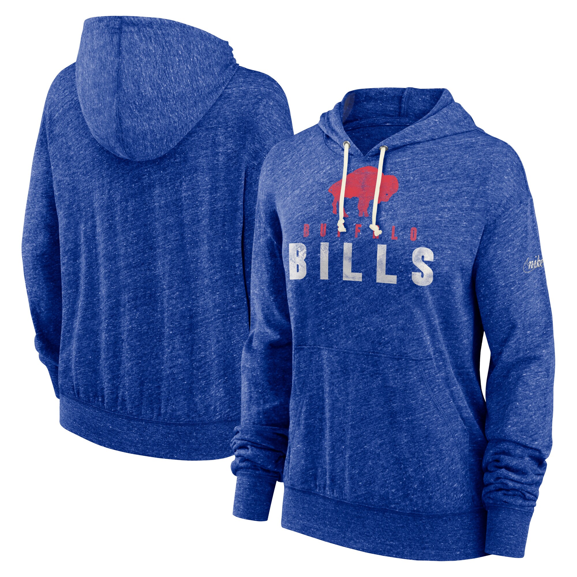 Buffalo Bills Women's Rewind Gym Vintage Lighweight Pullover Hoodie - Royal