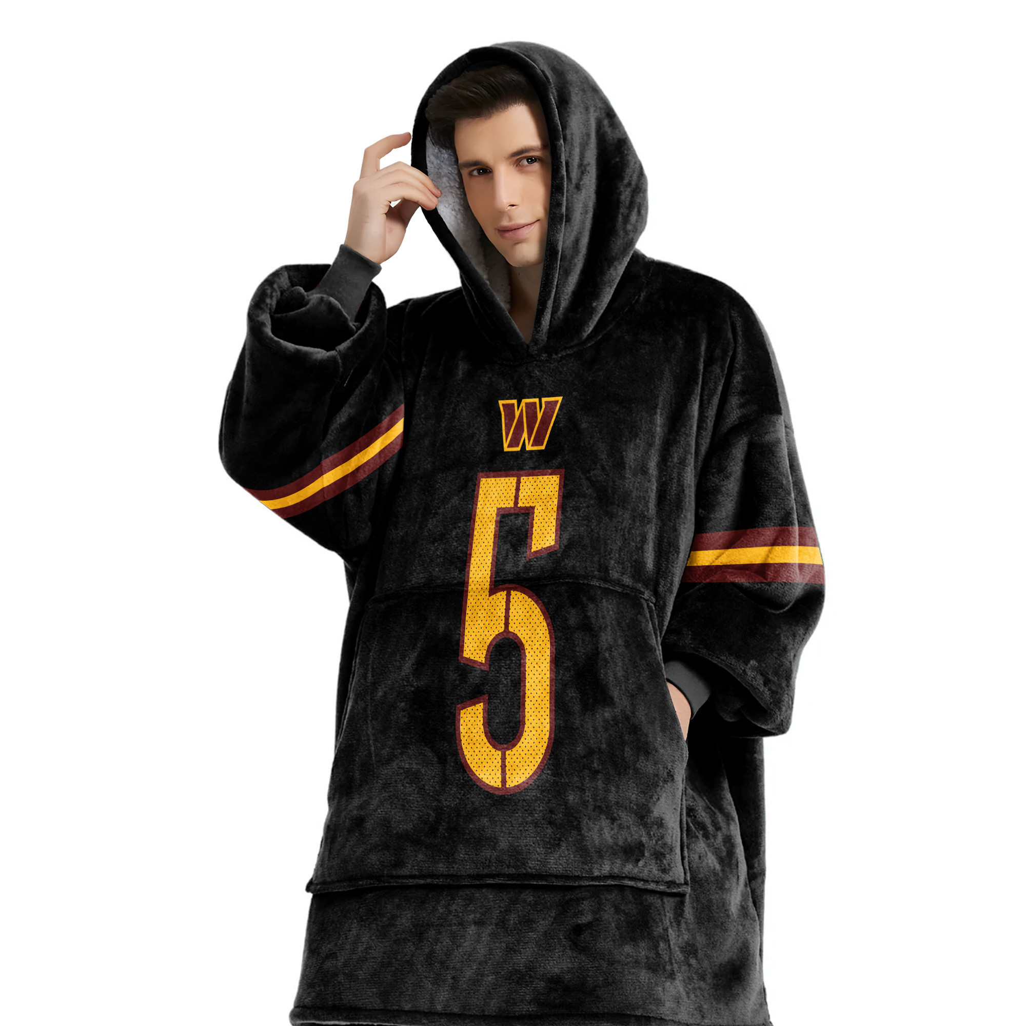 Adult 5 Washington Football Unisex Blanket Hoodie