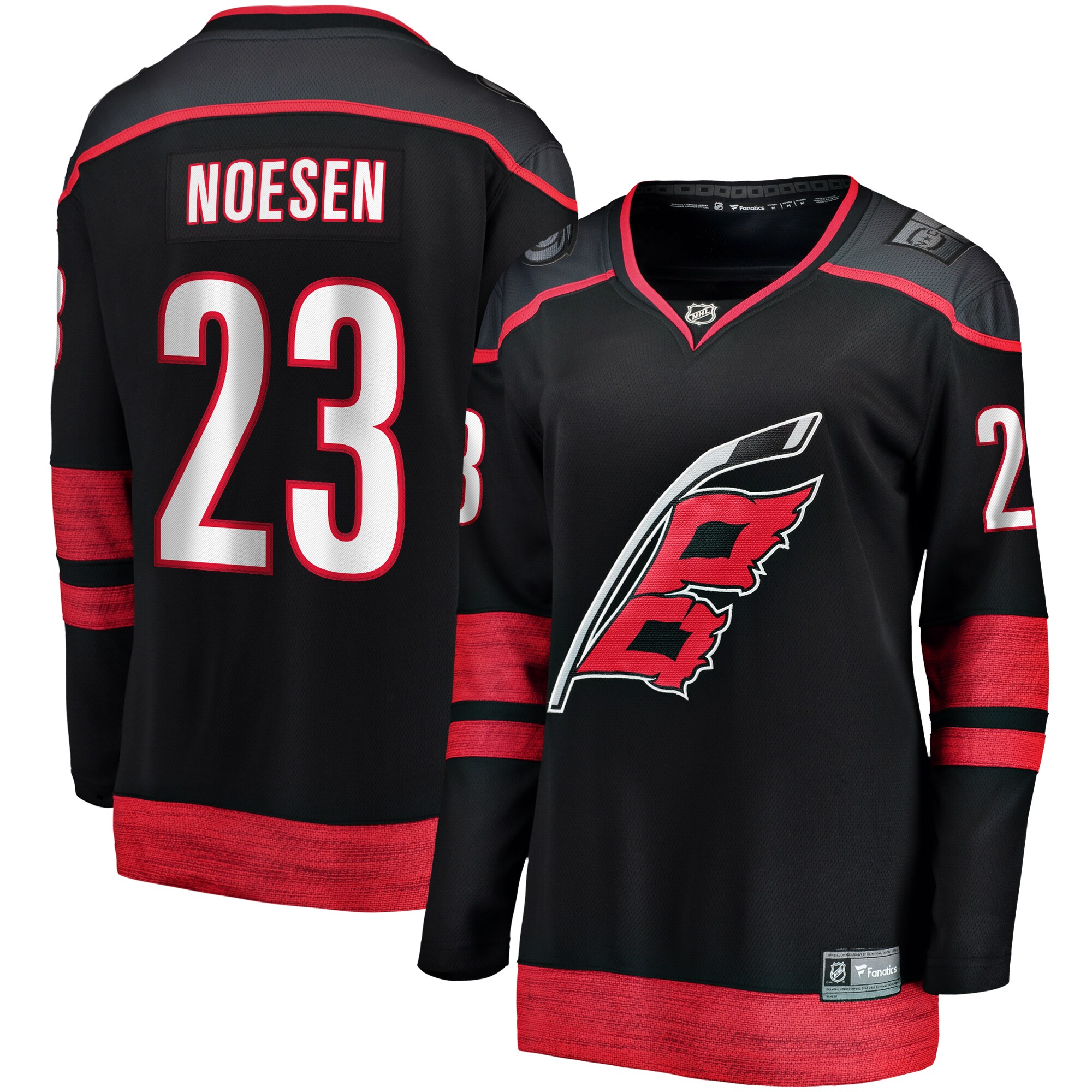 Stefan Noesen Carolina Hurricanes Women's Home Breakaway Player Jersey - Black