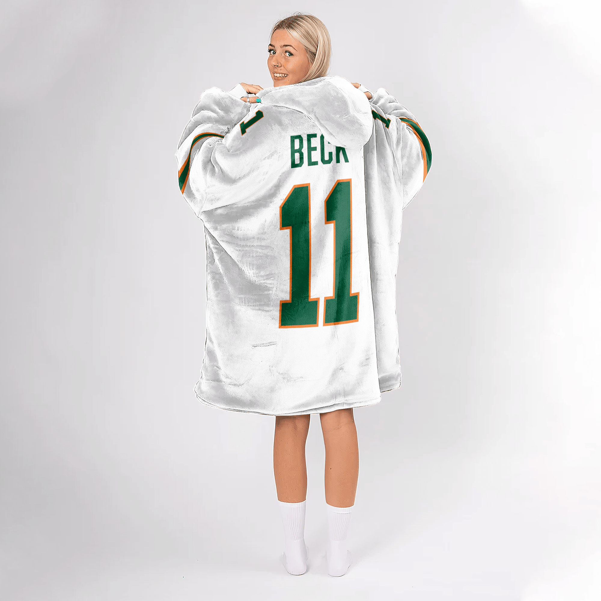 Adult C.B 11 Miami Football Unisex Blanket Hoodie