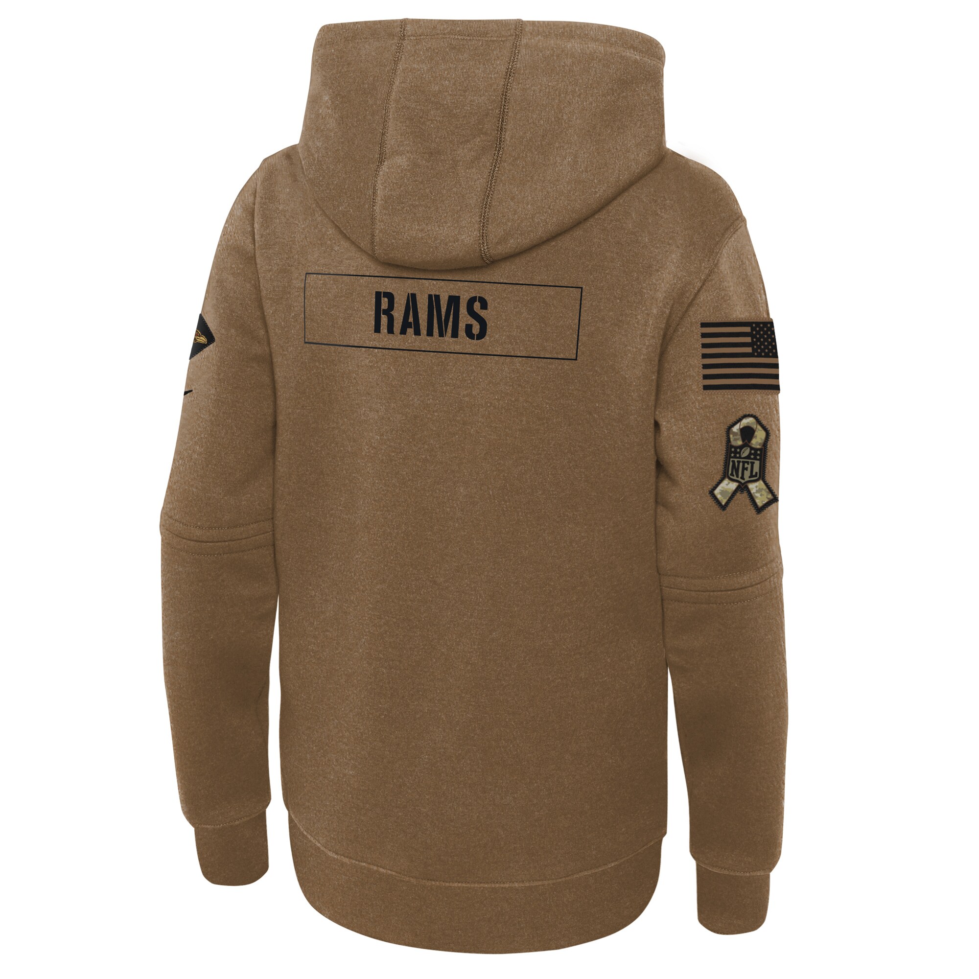 Los Angeles Rams  Youth 2023 Salute to Service Club Fleece Pullover Hoodie - Brown
