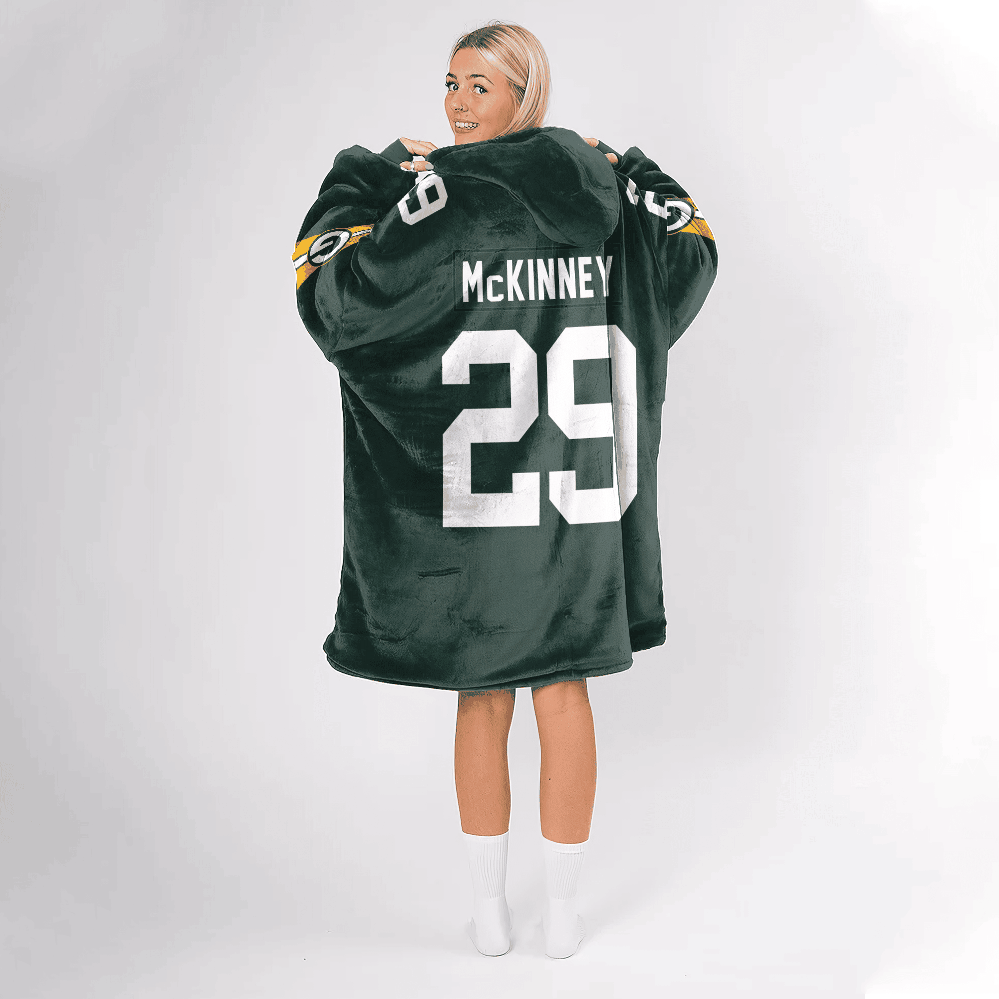 Adult 29 Green Bay Football Unisex Blanket Hoodie