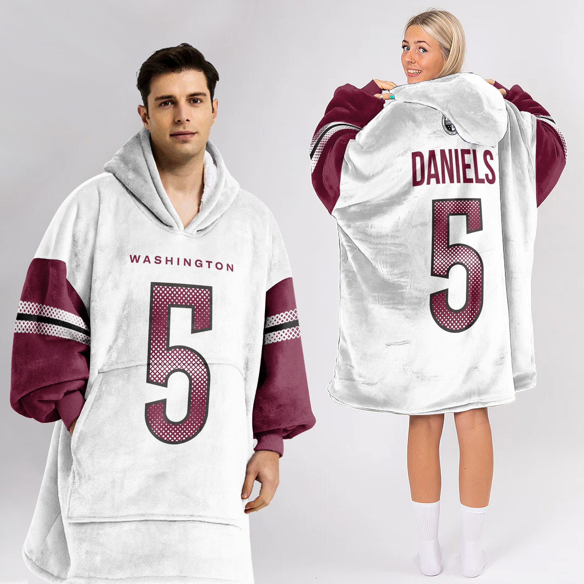 Adult 5 Washington Football Unisex Blanket Hoodie