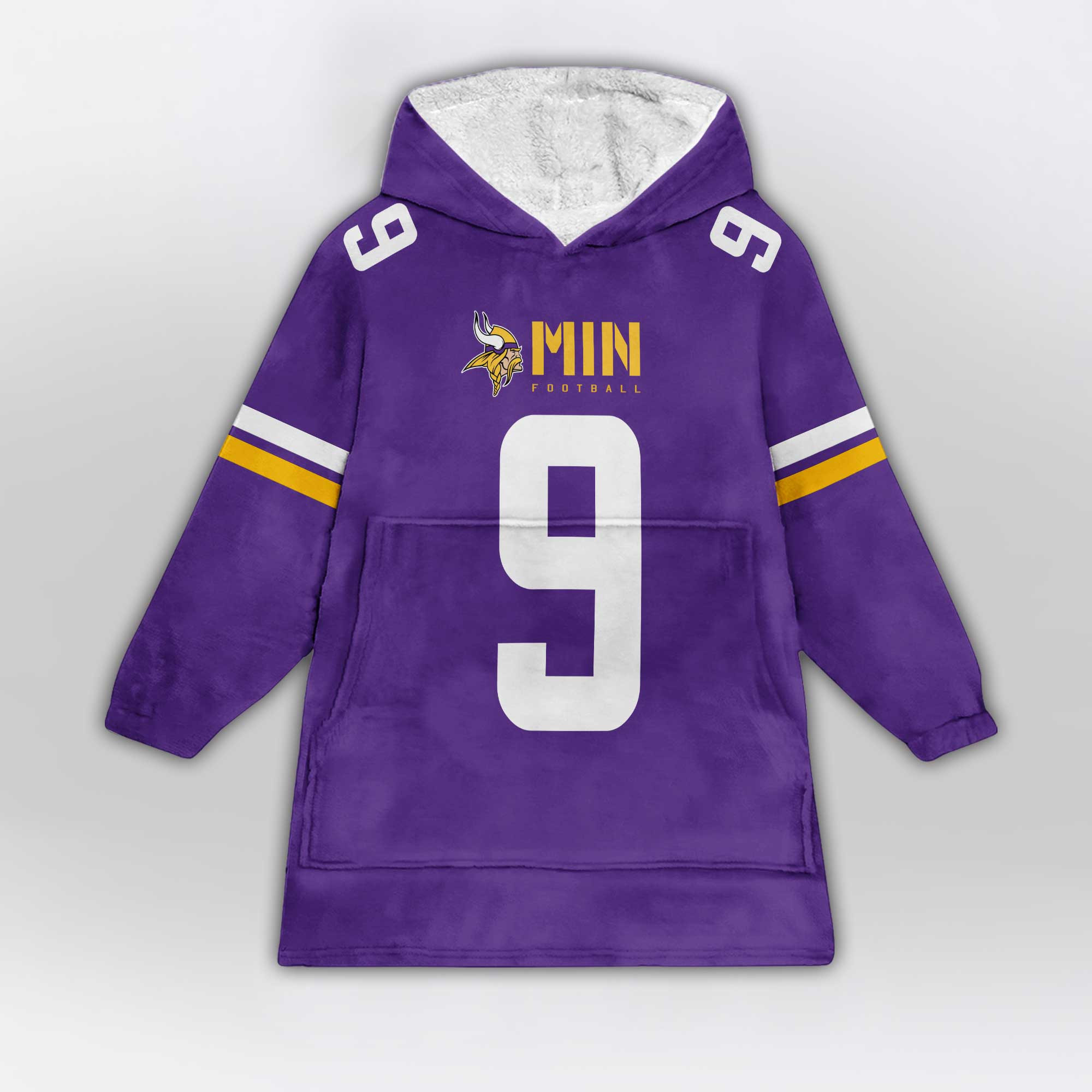 Kid 9 Minnesota Football Unisex Blanket Hoodie