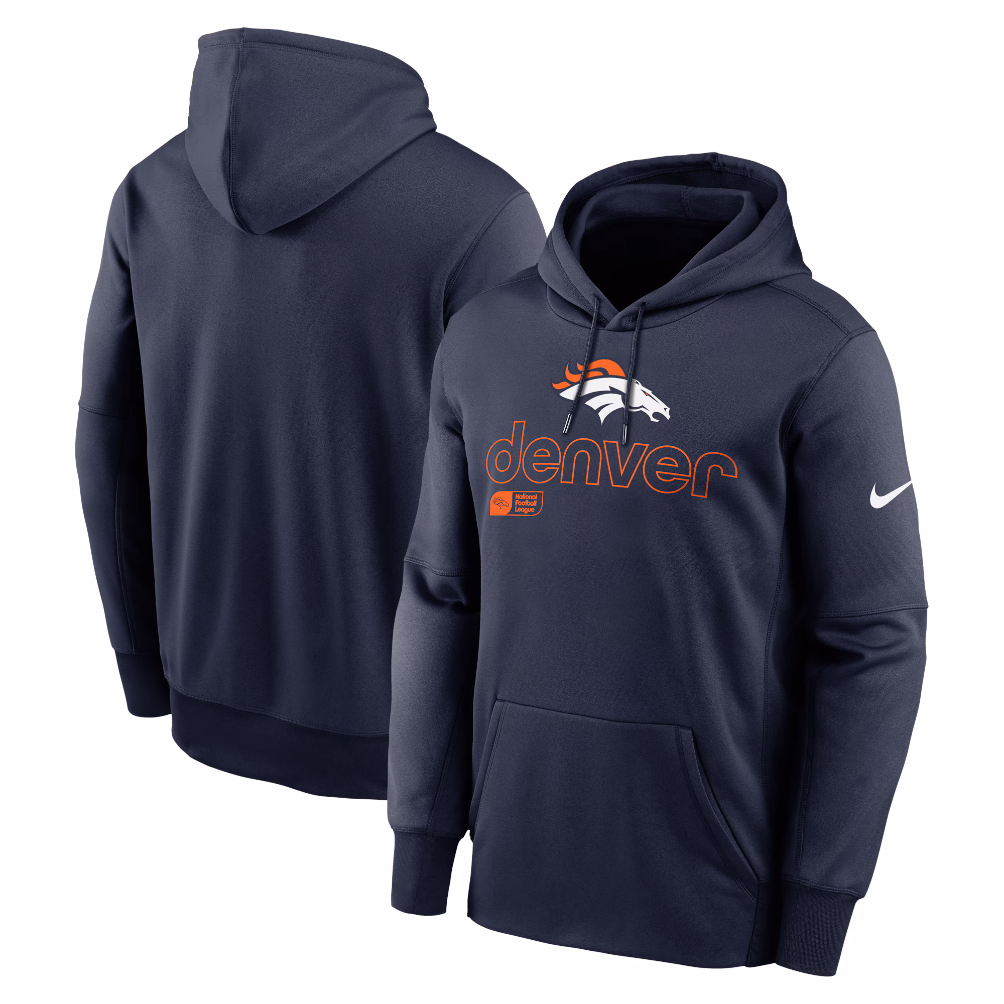 Denver Broncos Performance Pullover Hoodie - Navy