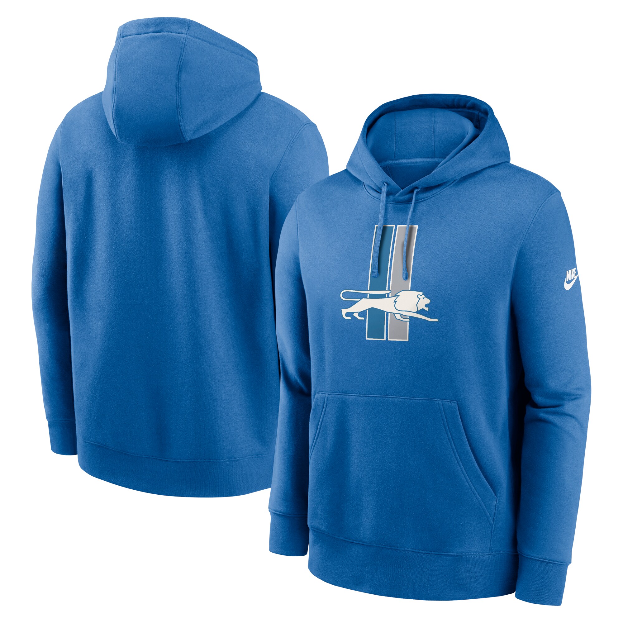 Detroit Lions Rewind Club Logo Pullover Hoodie - Heather Gray