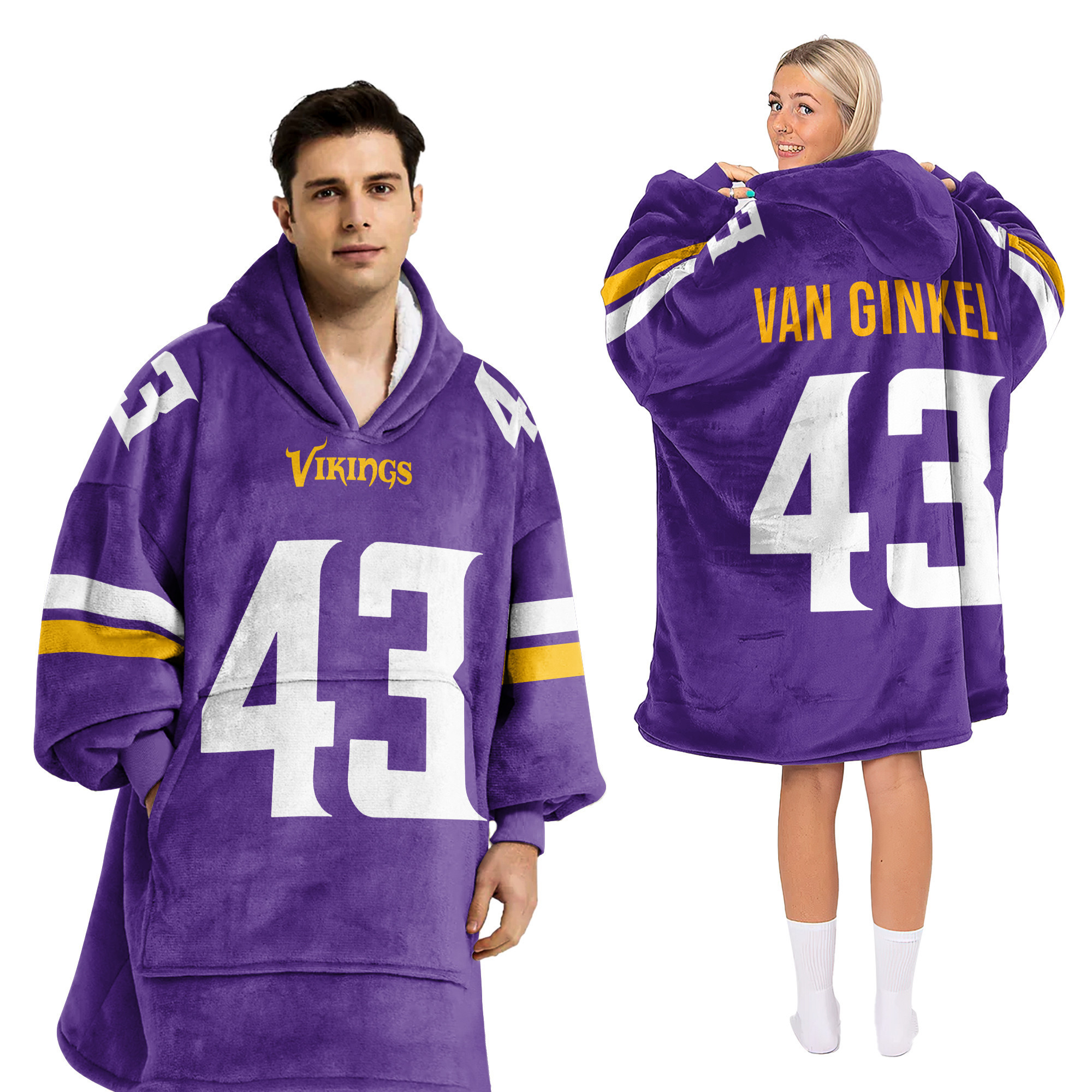 Adult V.G 43 Minnesota Football Unisex Blanket Hoodie