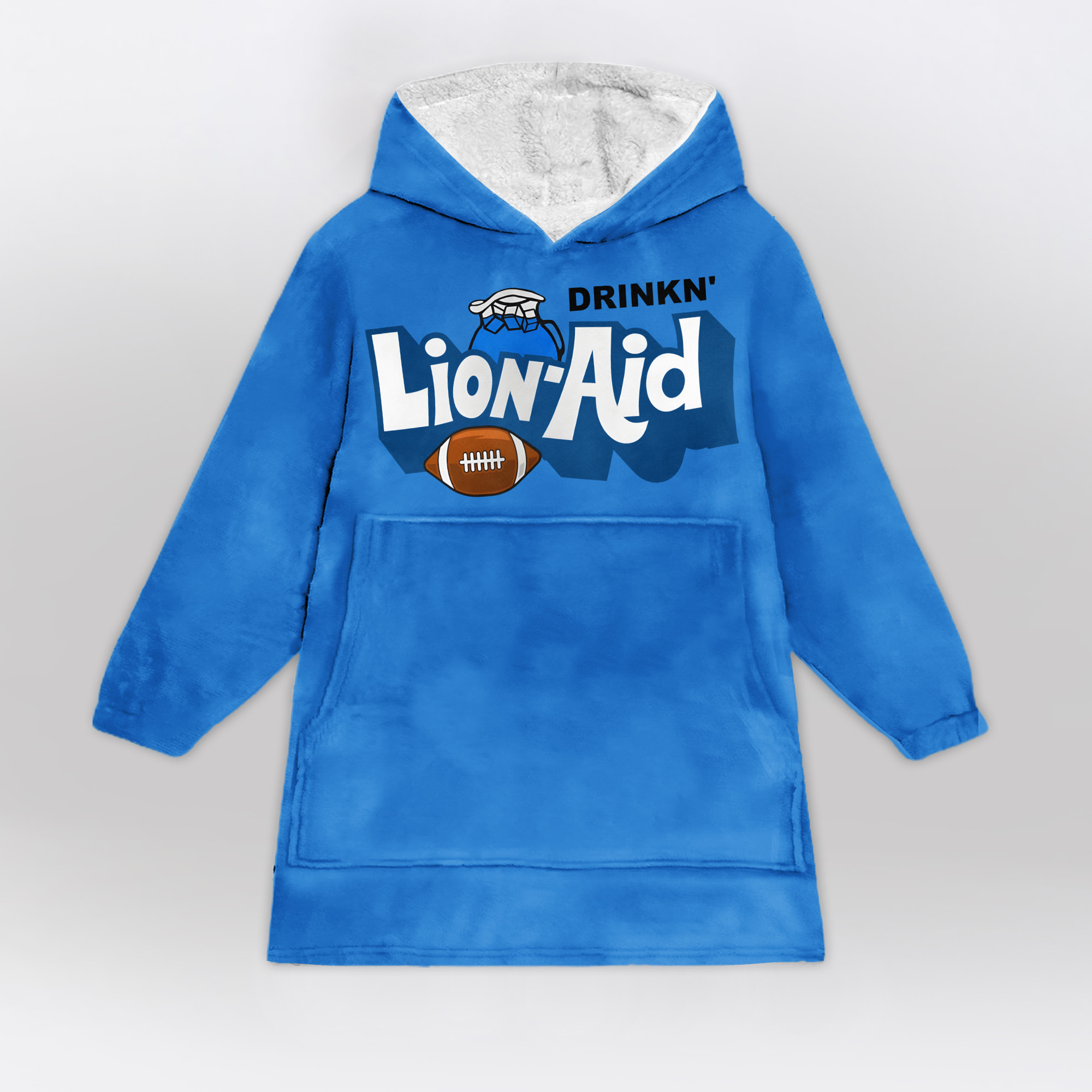 Adult Detroit Football Unisex Blanket Hoodie