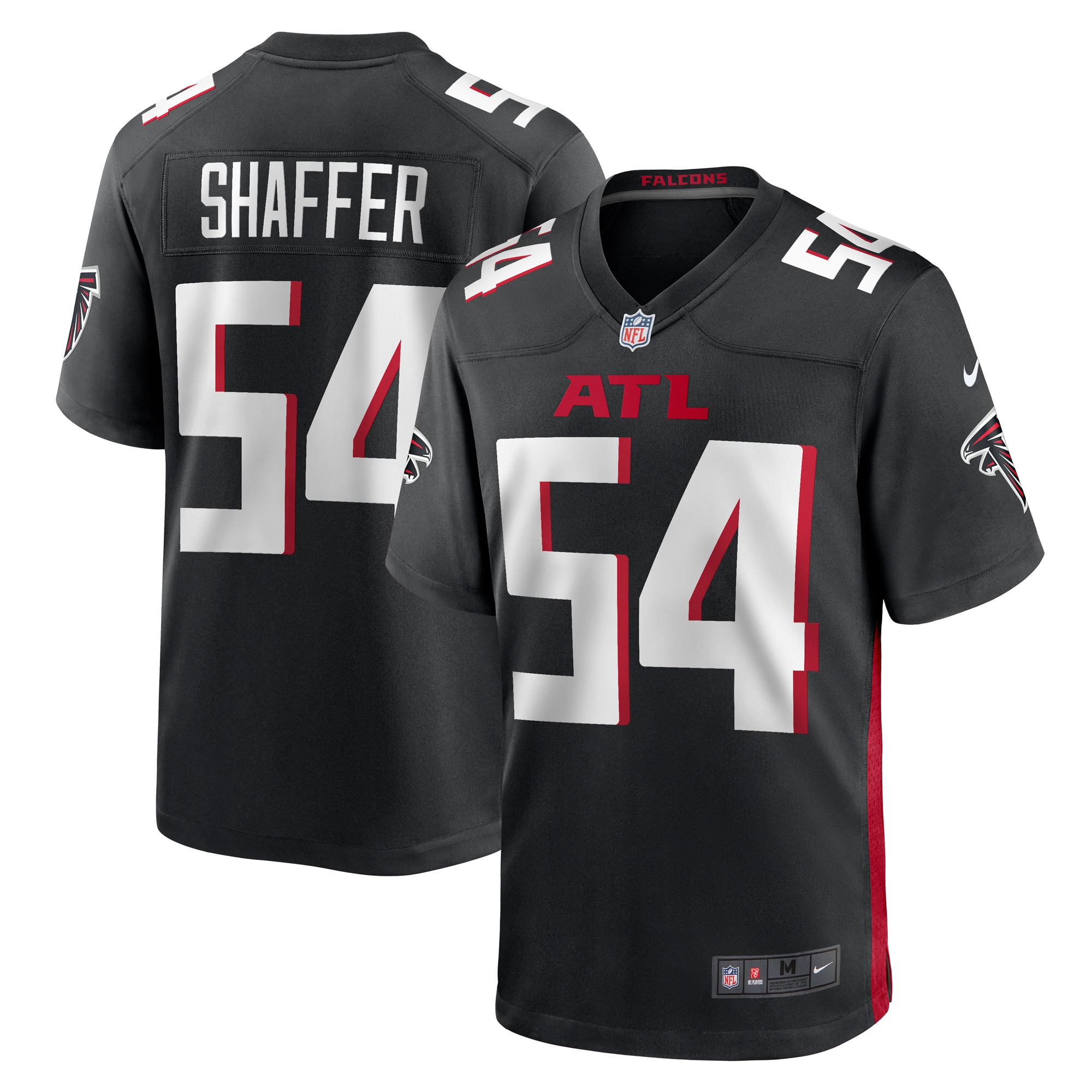 Justin Shaffer Atlanta Falcons  Game Jersey -  Black