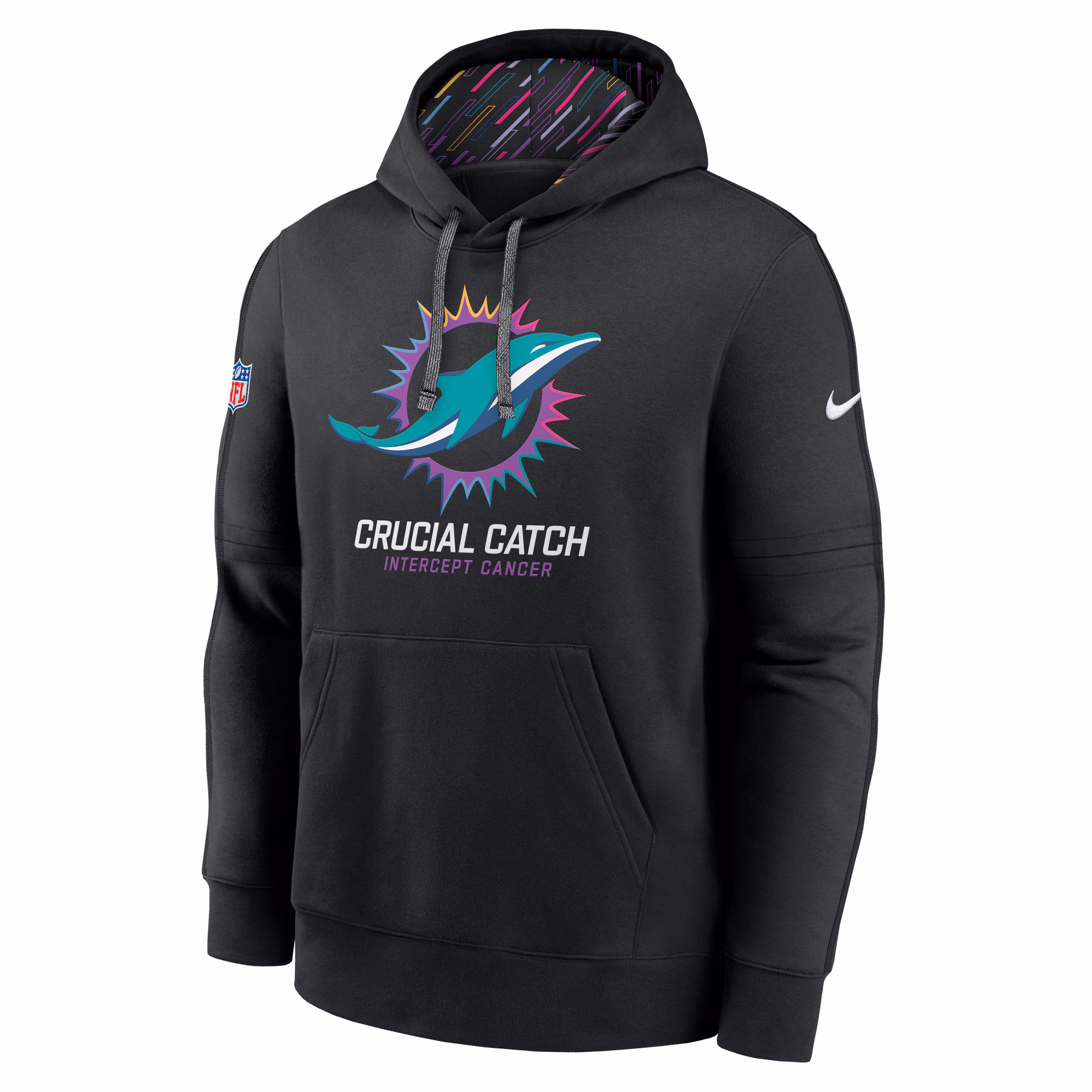 Miami Dolphins 2024 NFL Crucial Catch Club Pullover Hoodie - Black