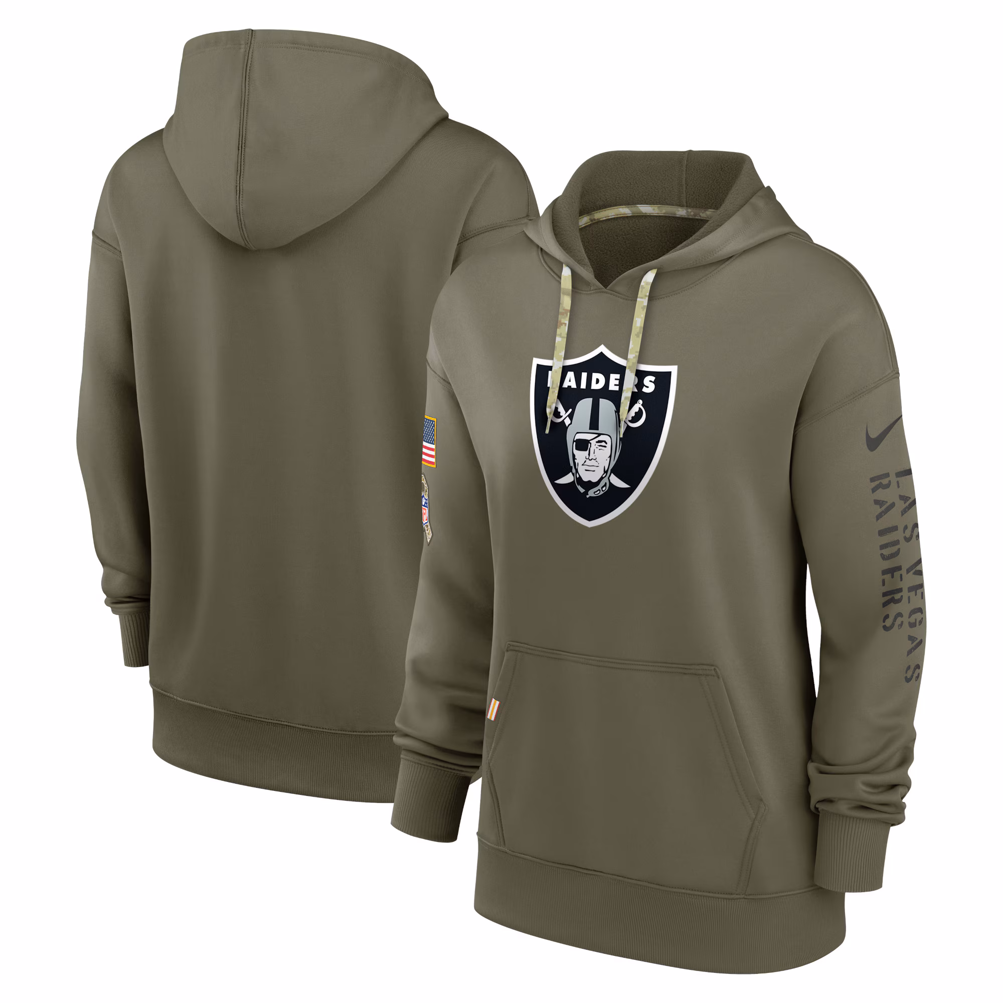Las Vegas Raiders Women's 2022 Salute To Service Performance Pullover Hoodie - Olive