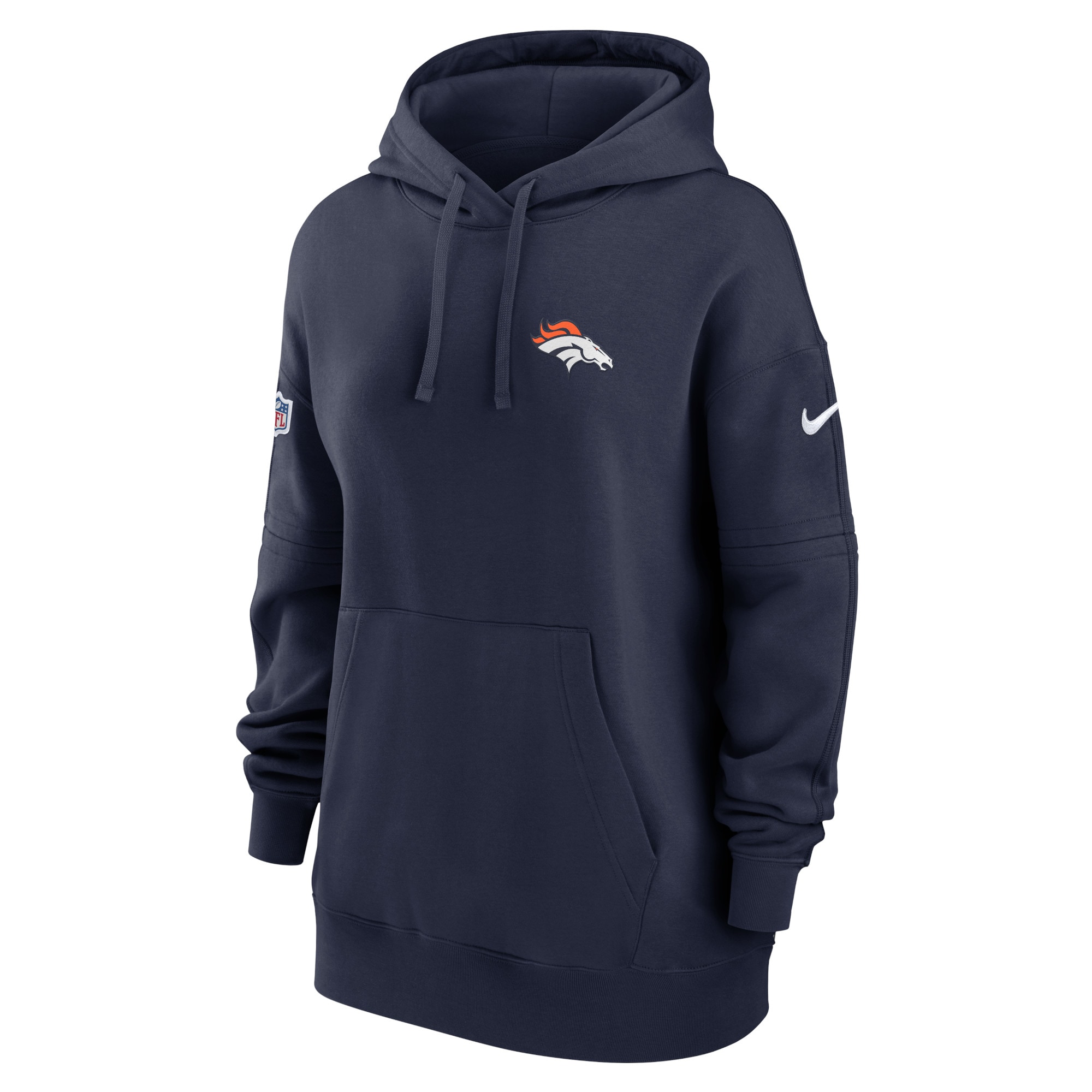 Denver Broncos  Women's 2023 Sideline Club Fleece Pullover Hoodie - Navy