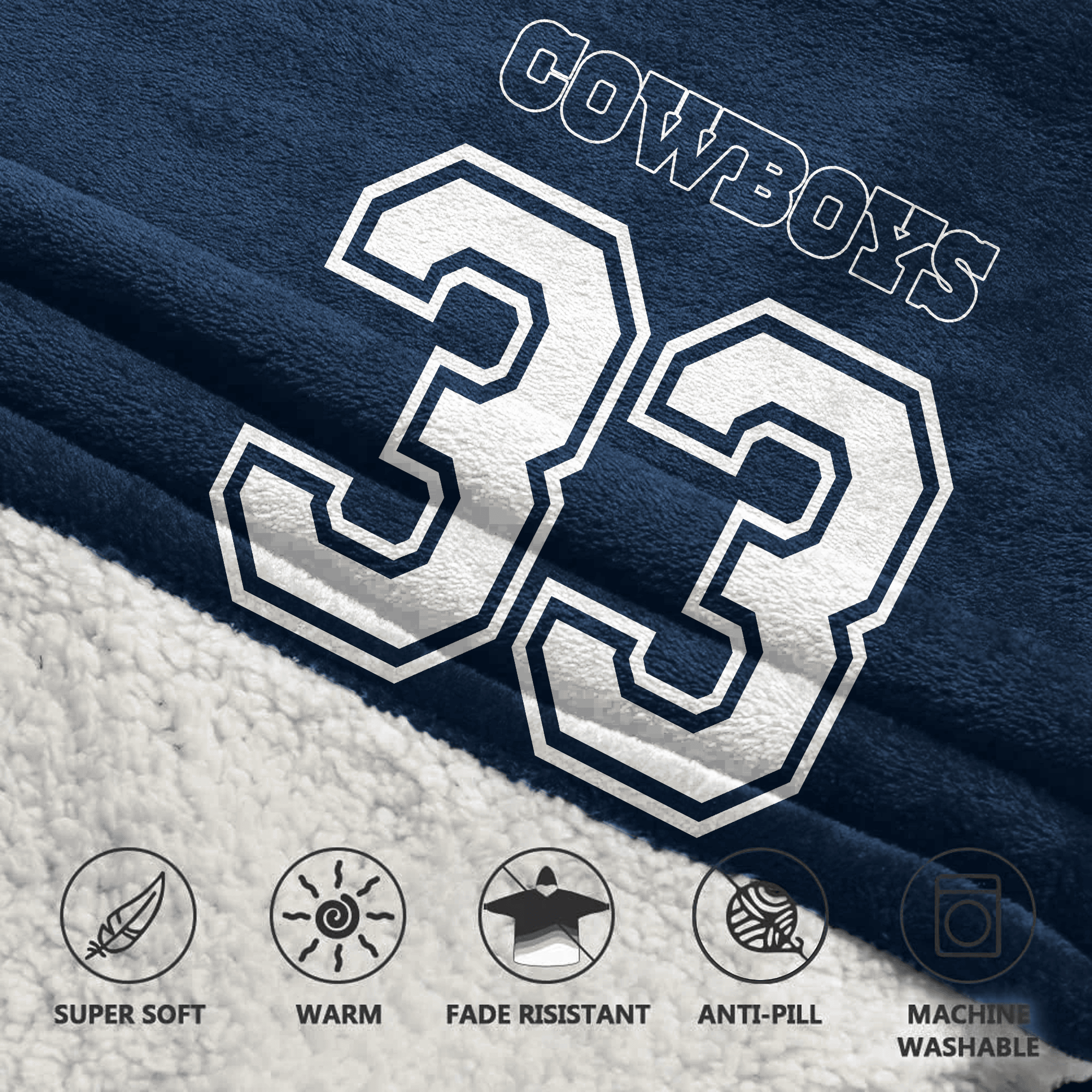 Adult J.W 33 Dalllas Football Unisex Blanket Hoodie