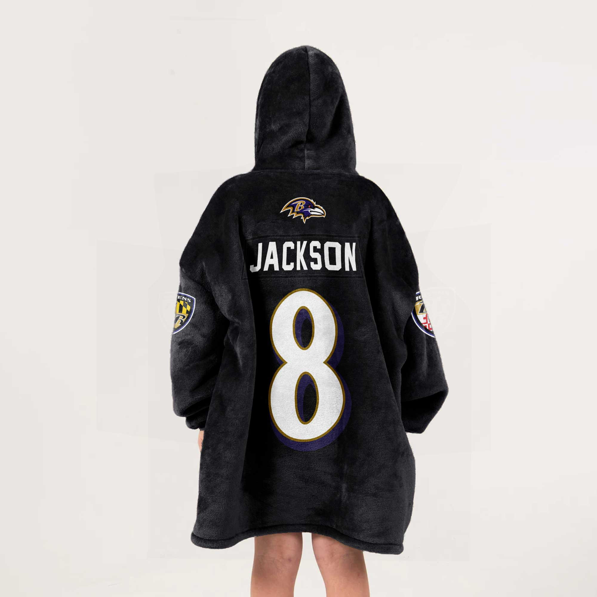 Adult 8 Baltimore Football Unisex Blanket Hoodie