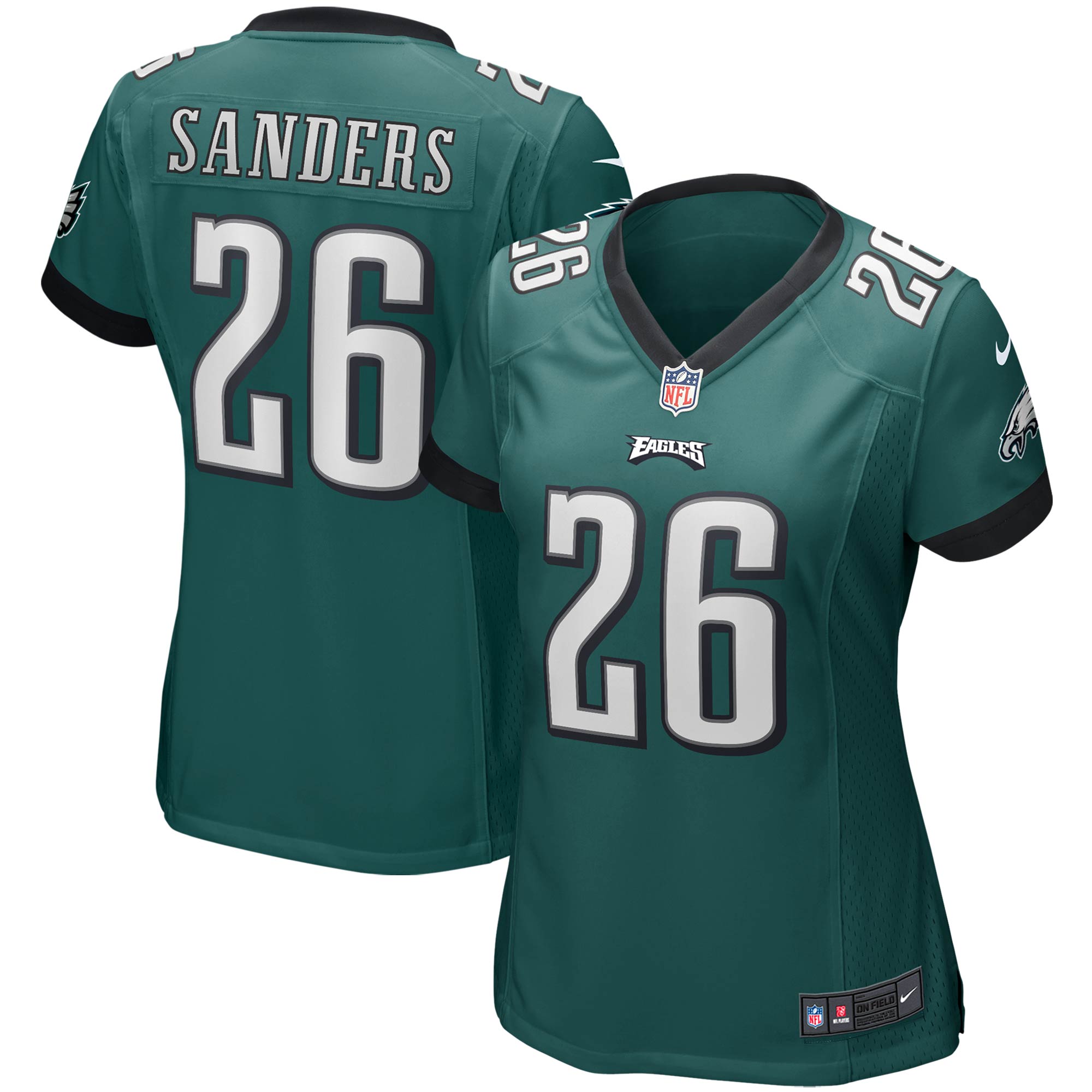 Miles Sanders Philadelphia Eagles  Women's Game Jersey - Midnight Green