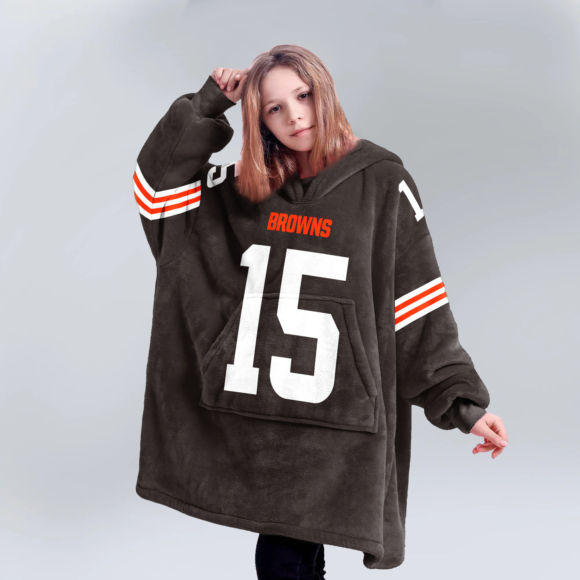 Kid J.F 15 Cleveland Football Unisex Blanket Hoodie
