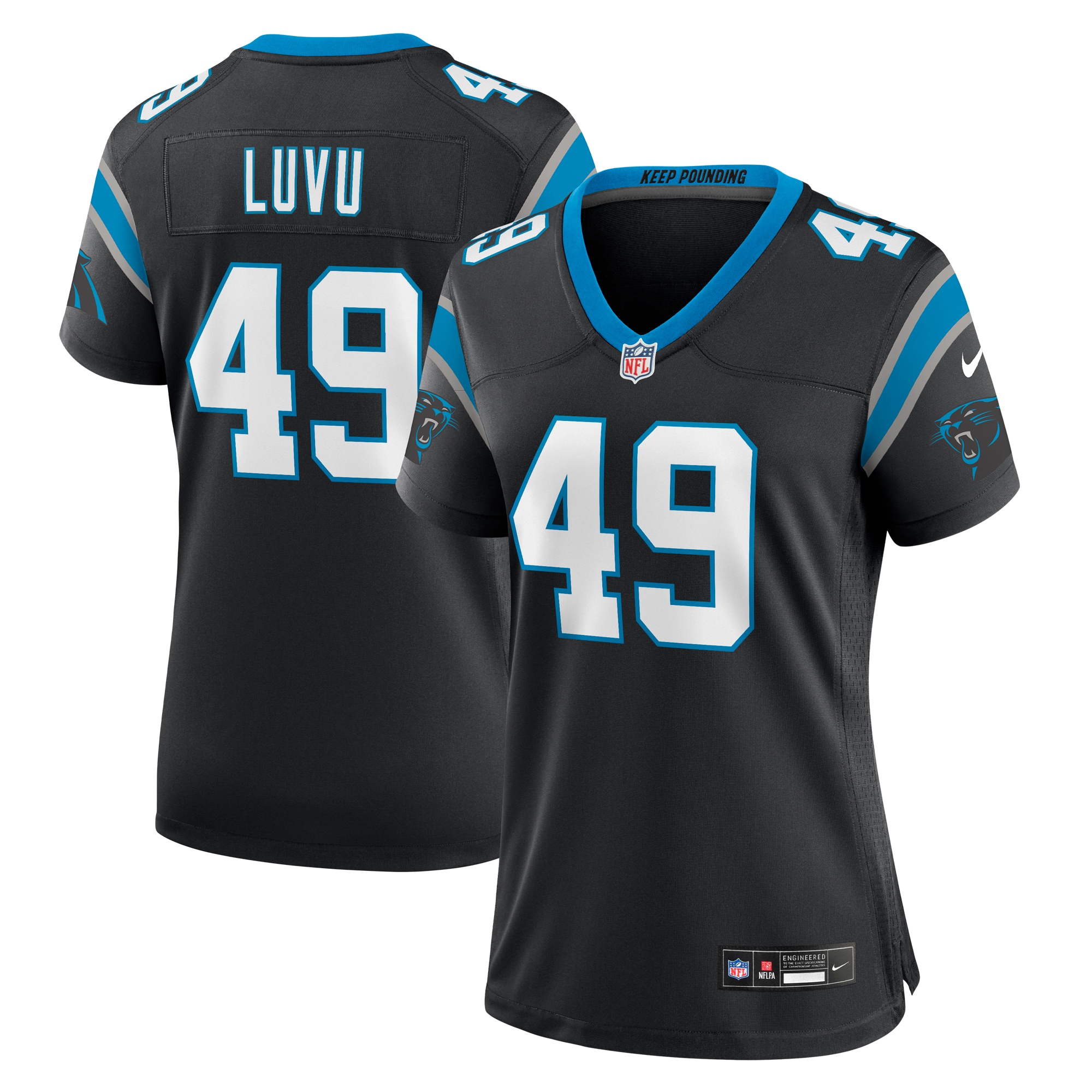 Frankie Luvu Carolina Panthers  Women's Team Game Jersey - Black