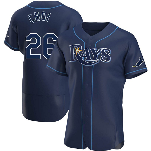 Men's Tampa Bay Rays #26 Ji-Man Choi Navy Alternate  MLB Jersey