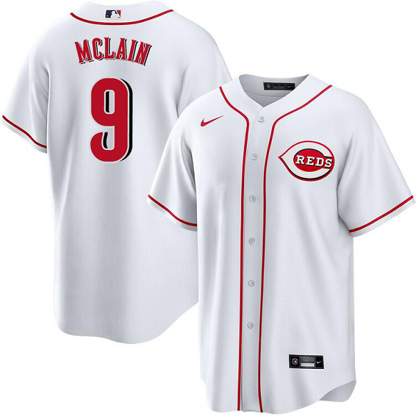 Men's Cincinnati Reds #9 Matt McLain  White Alternate Cool Base MLB Jersey