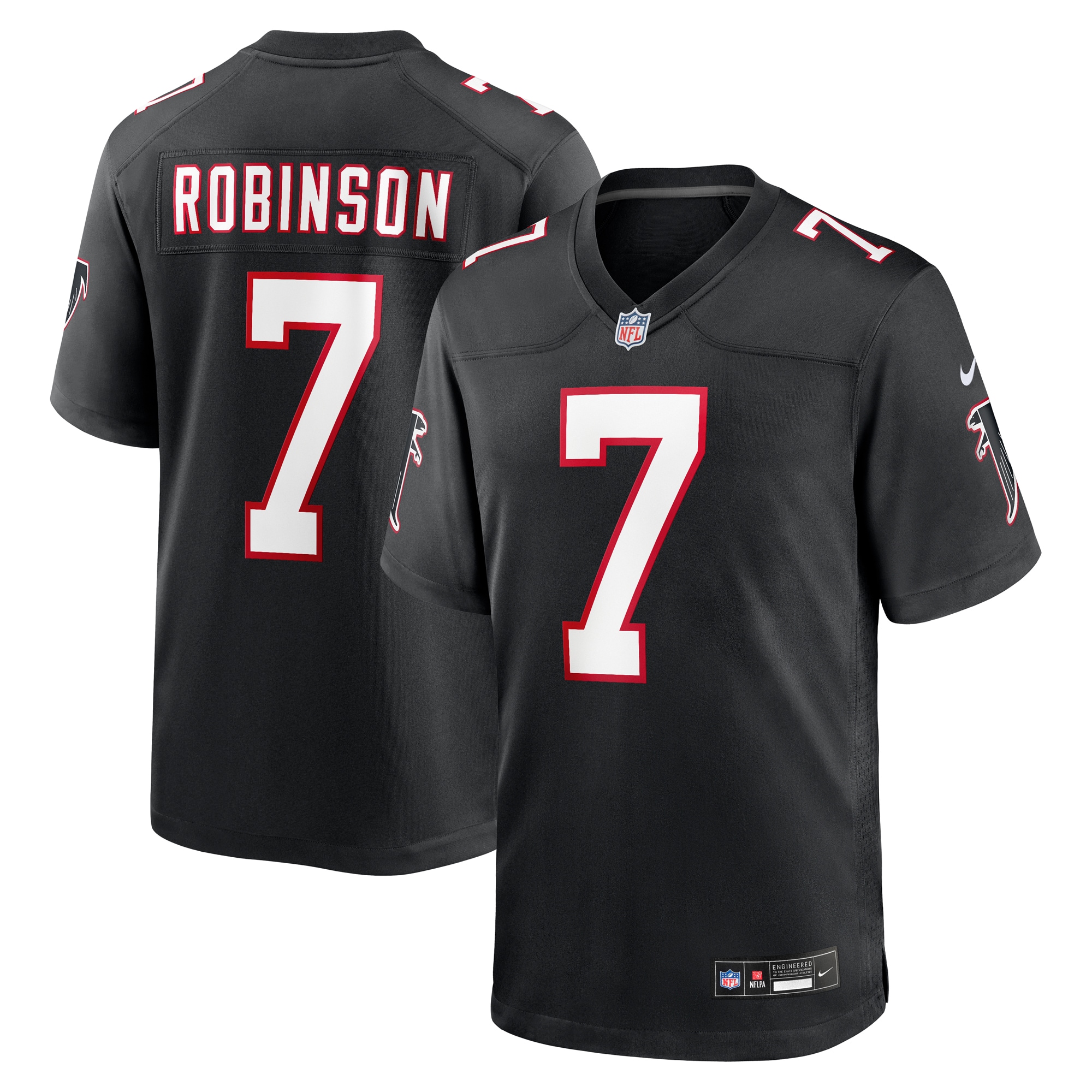 Bijan Robinson Atlanta Falcons 2023 NFL Draft First Round Pick Game Jersey - White