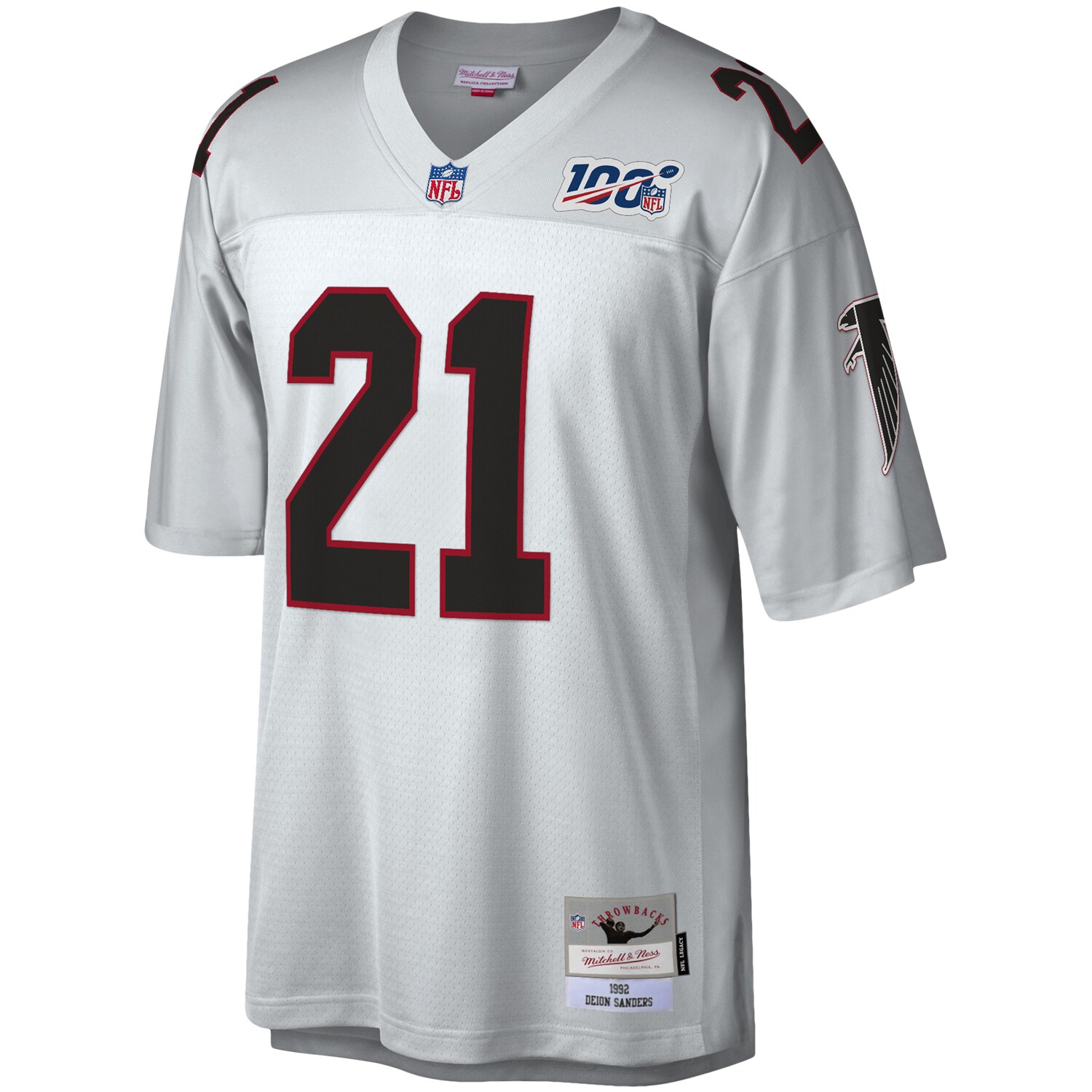 Deion Sanders Atlanta Falcons NFL 100 Retired Player Legacy Jersey - Platinum