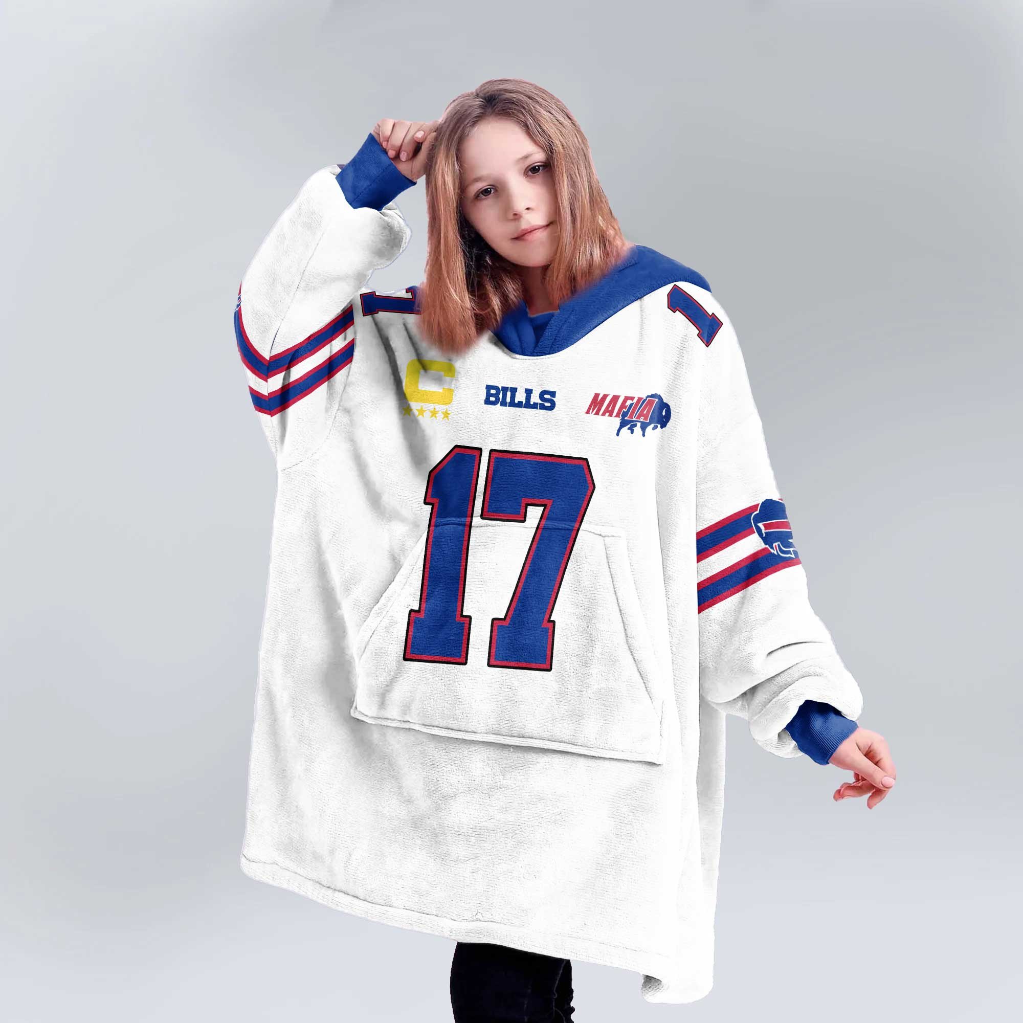 Mafia J.A 17 Buffalo Football Unisex Blanket Hoodie