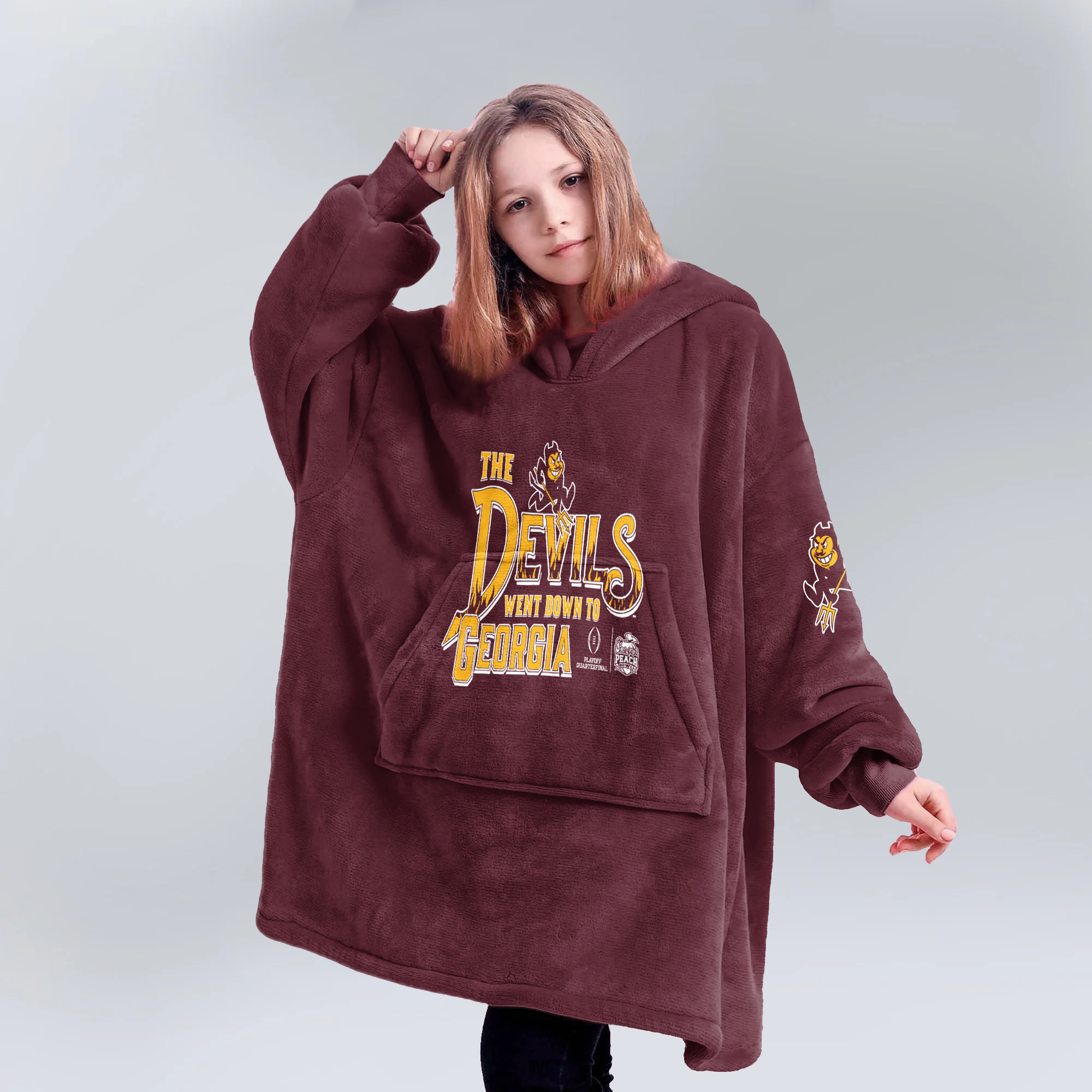Adult Champions Arizona State Football Unisex Blanket Hoodie
