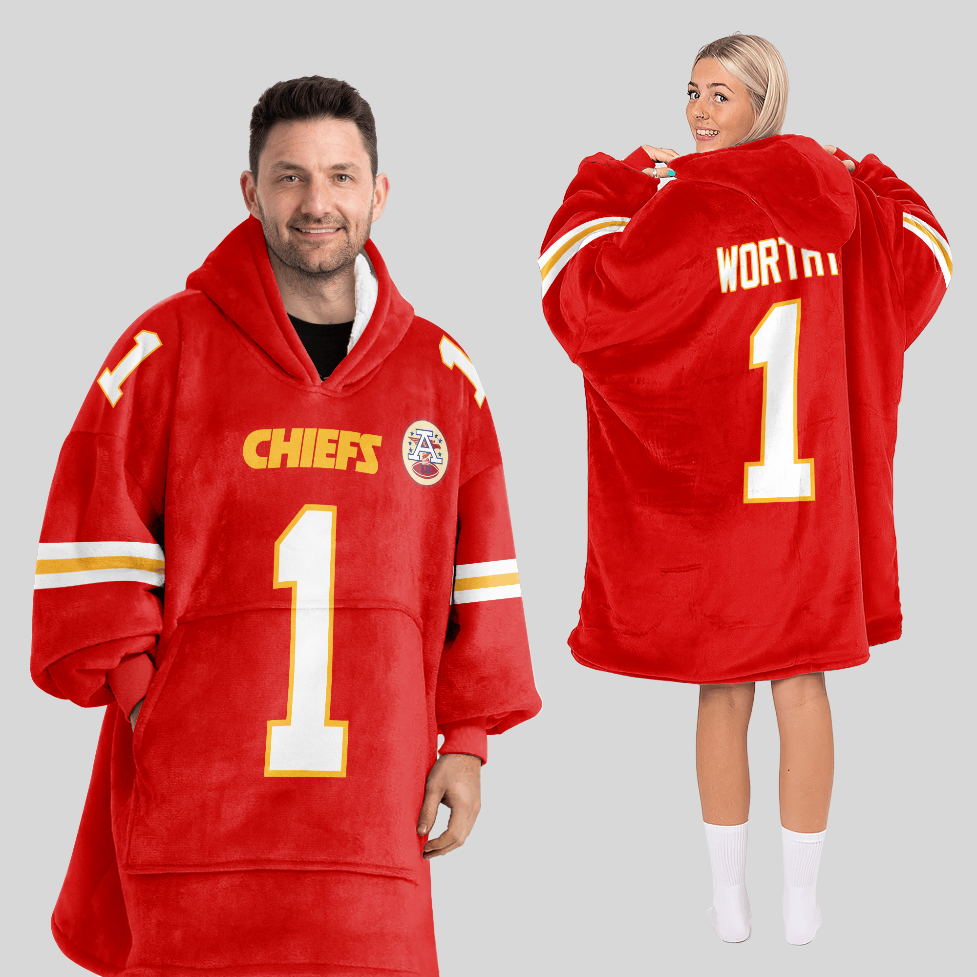 Adult X.W 1 Kansas City Football Unisex Blanket Hoodie