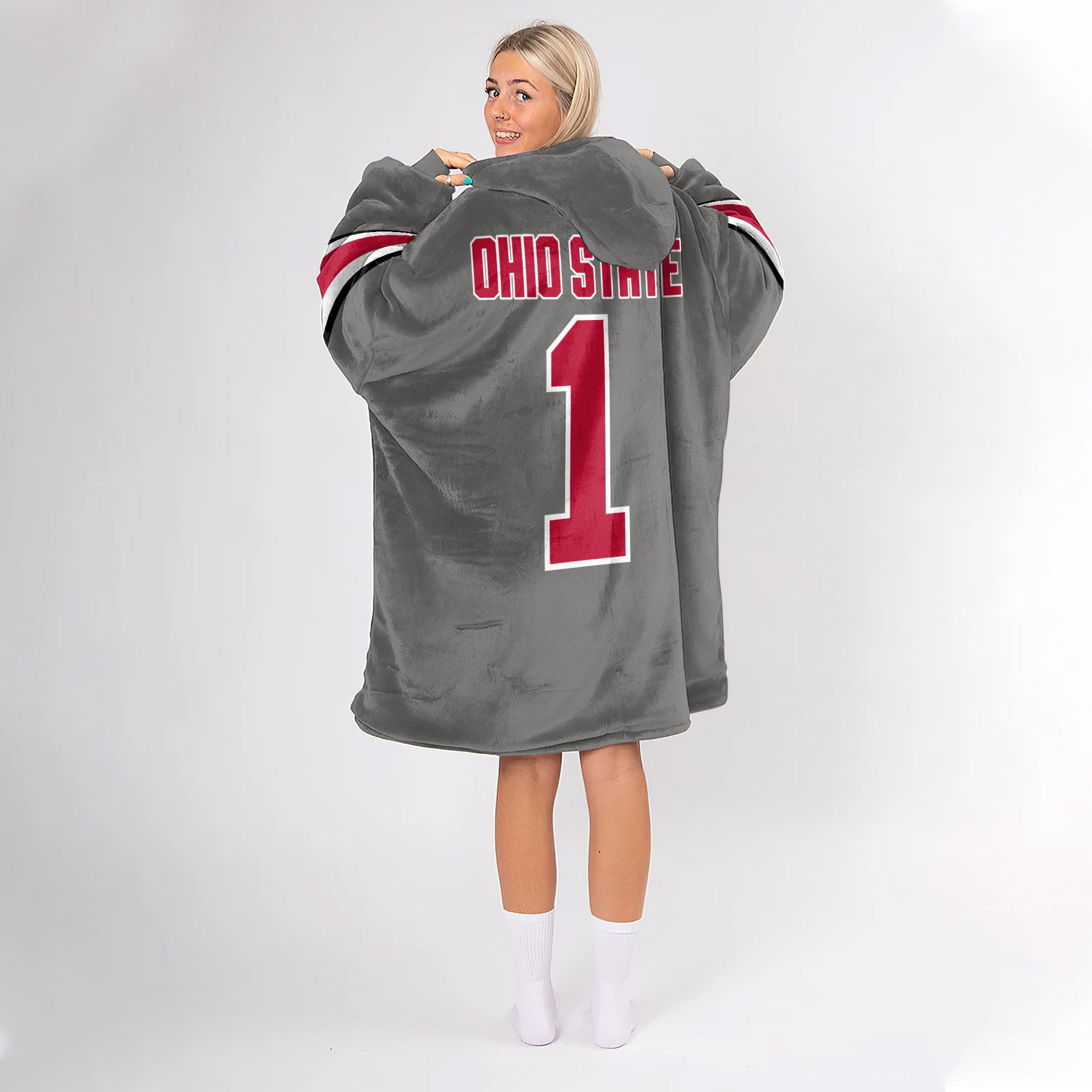 Adult 1 Ohio State Football Unisex Blanket Hoodie