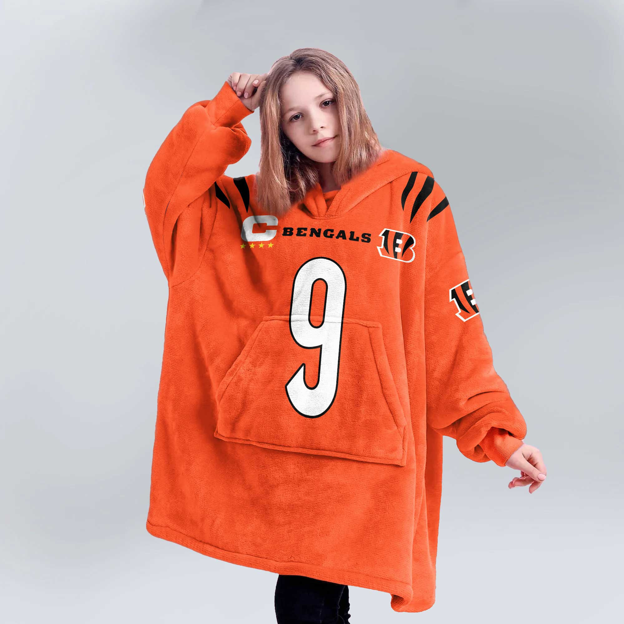 Kid Captain 9 Cincinnati Football Unisex Blanket Hoodie