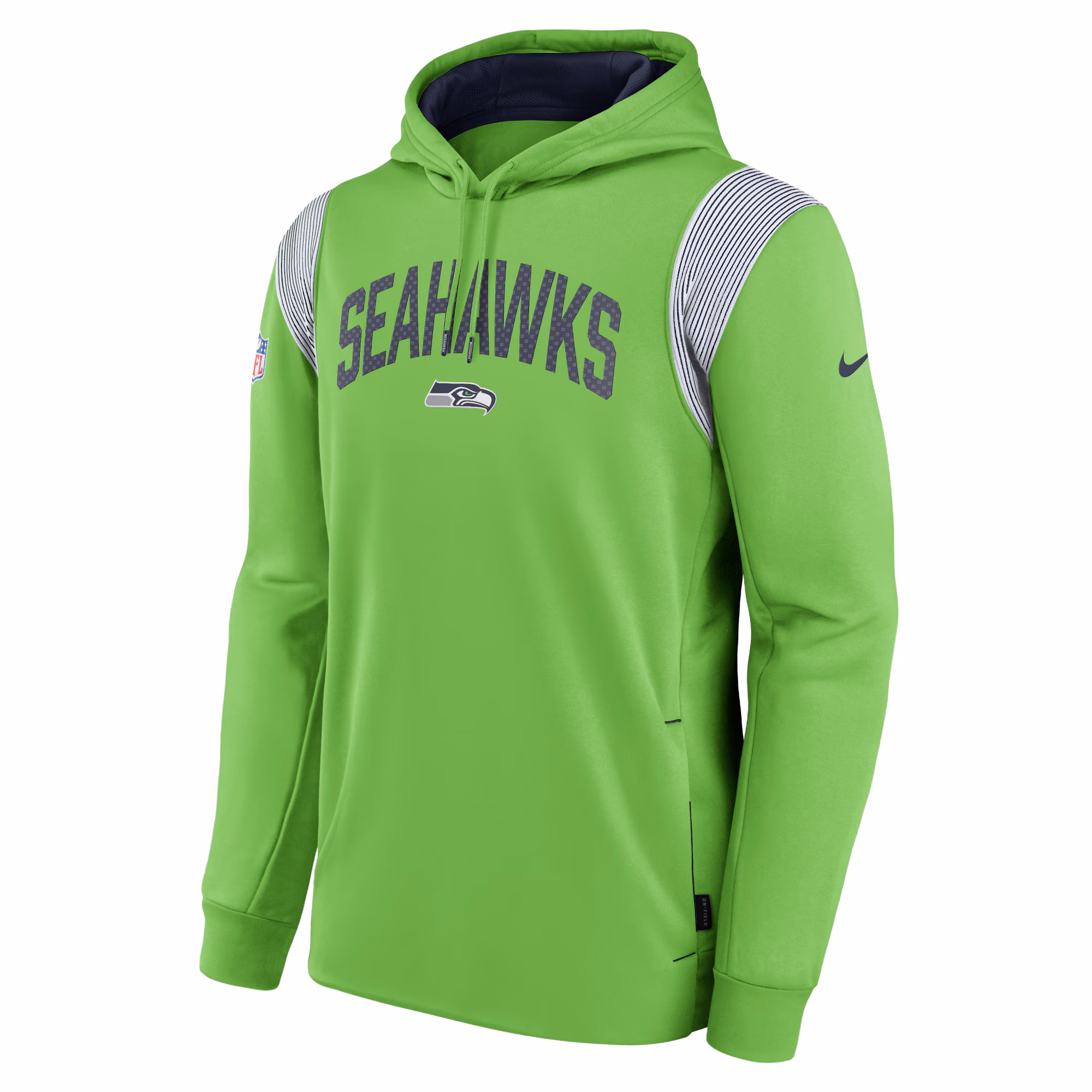 Seattle Seahawks Sideline Athletic Stack Performance Pullover Hoodie - College Navy