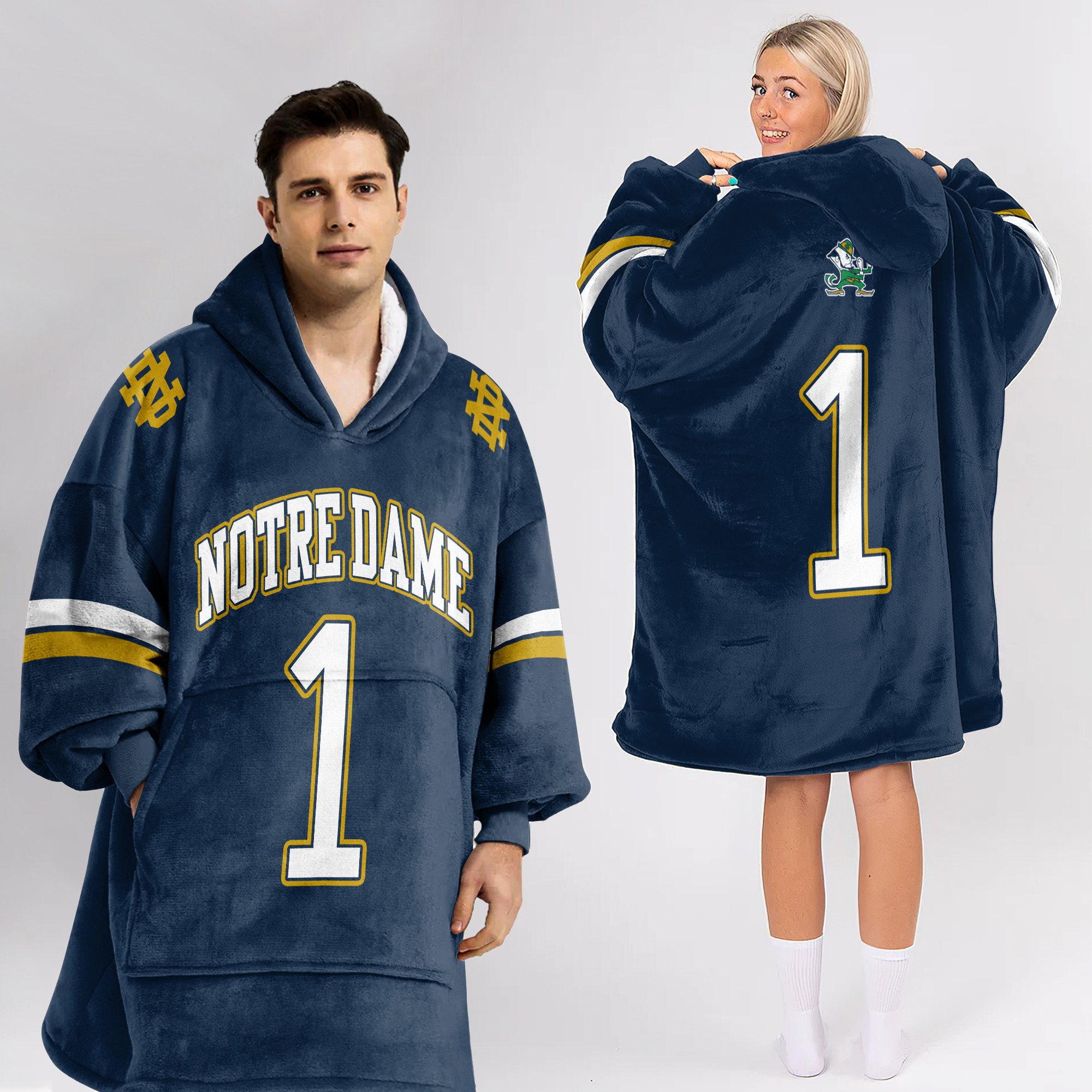 1 Notre Dame Football Unisex Blanket Hoodie