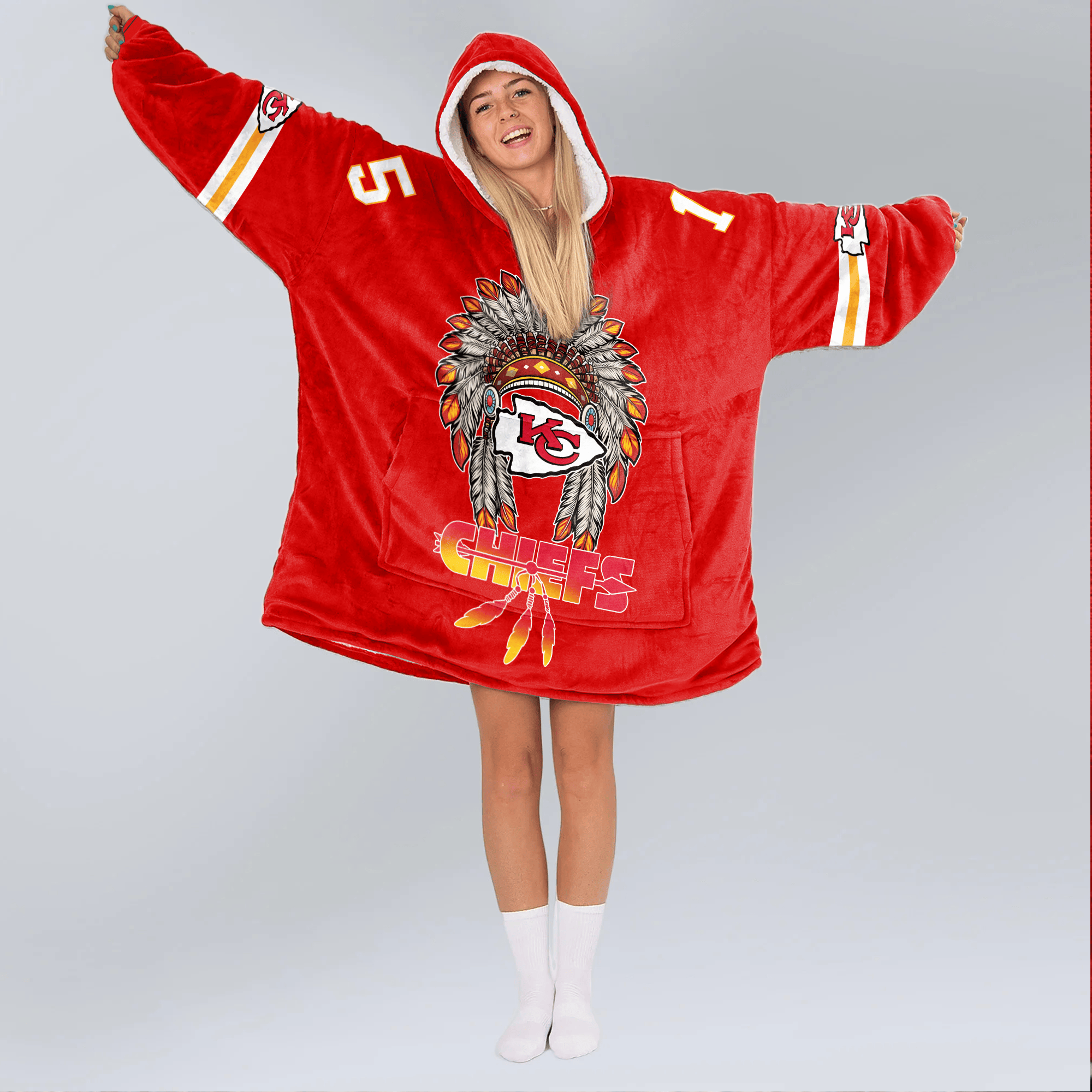 Kansas City Football Unisex Blanket Hoodie