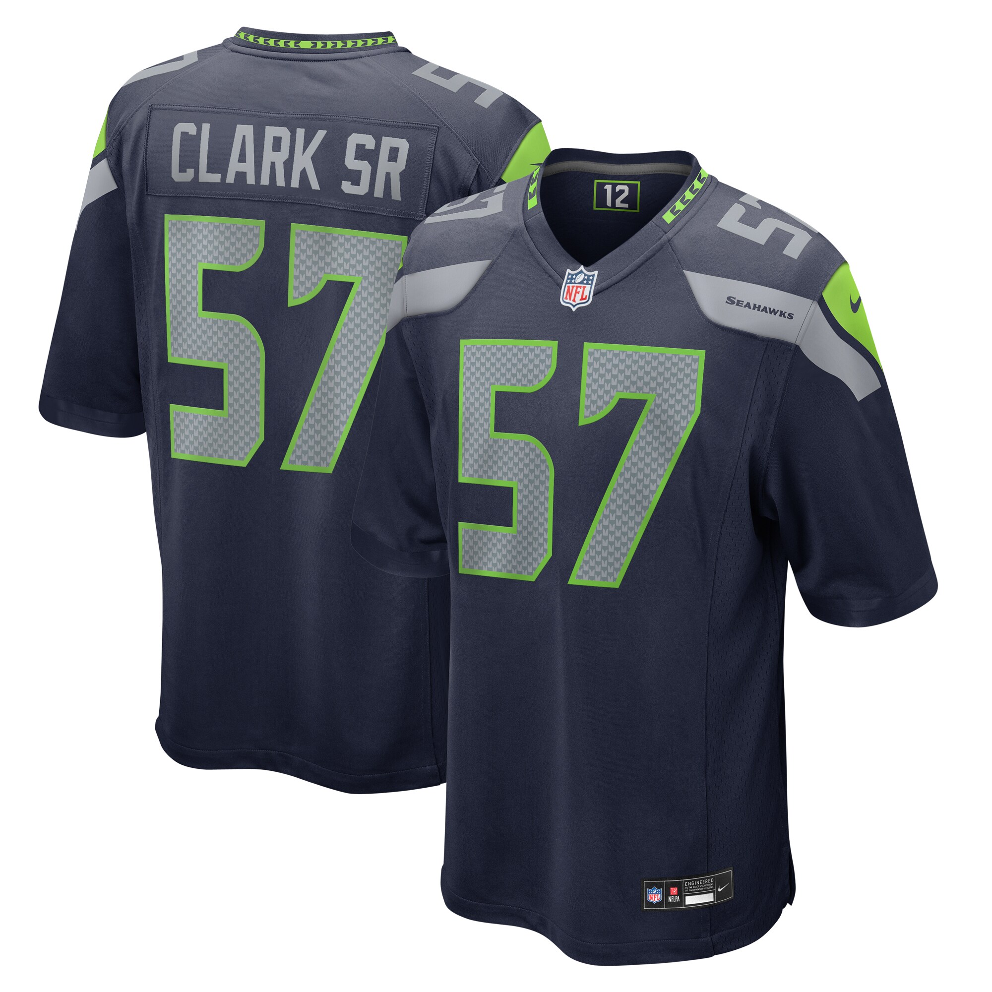 Frank Clark Seattle Seahawks  Game Jersey - College Navy