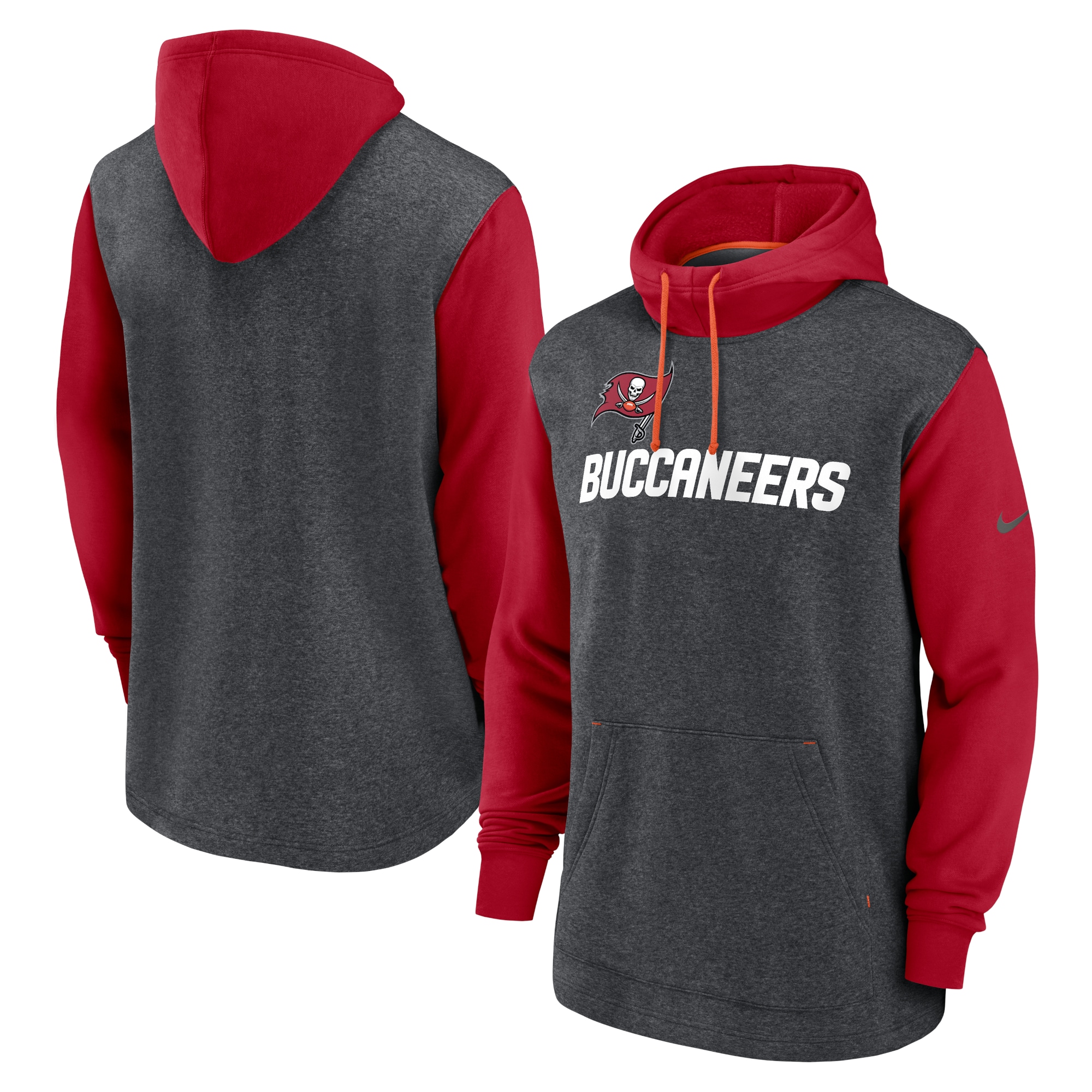 Tampa Bay Buccaneers Surrey Legacy Pullover Hoodie - Heathered Charcoal/Red